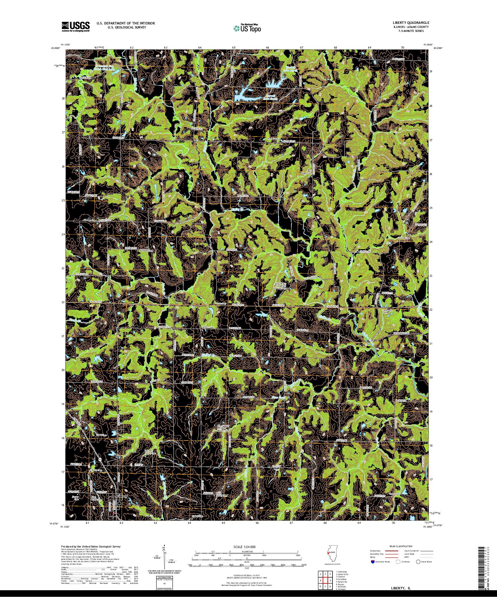 USGS US TOPO 7.5-MINUTE MAP FOR LIBERTY, IL 2021