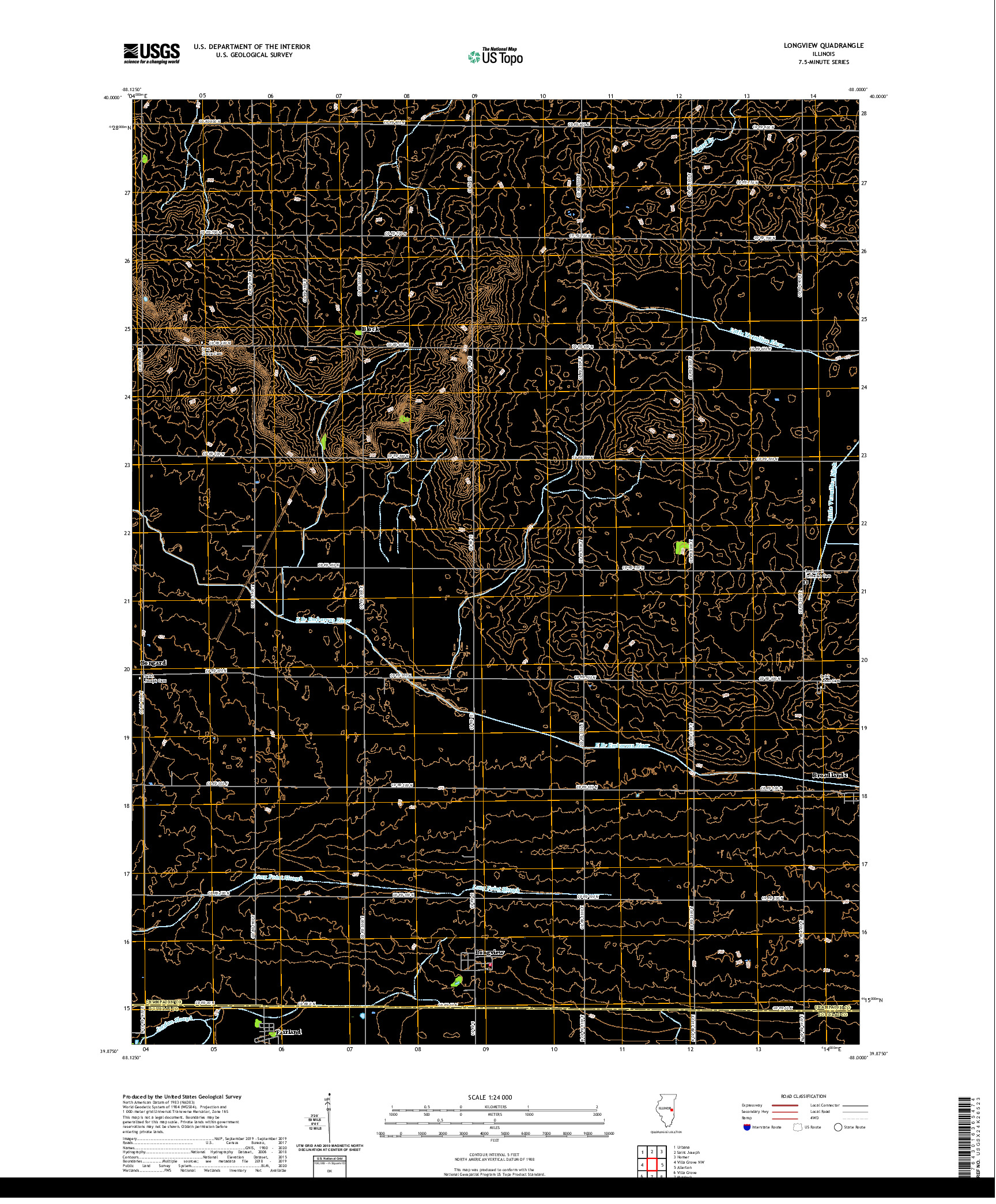 USGS US TOPO 7.5-MINUTE MAP FOR LONGVIEW, IL 2021