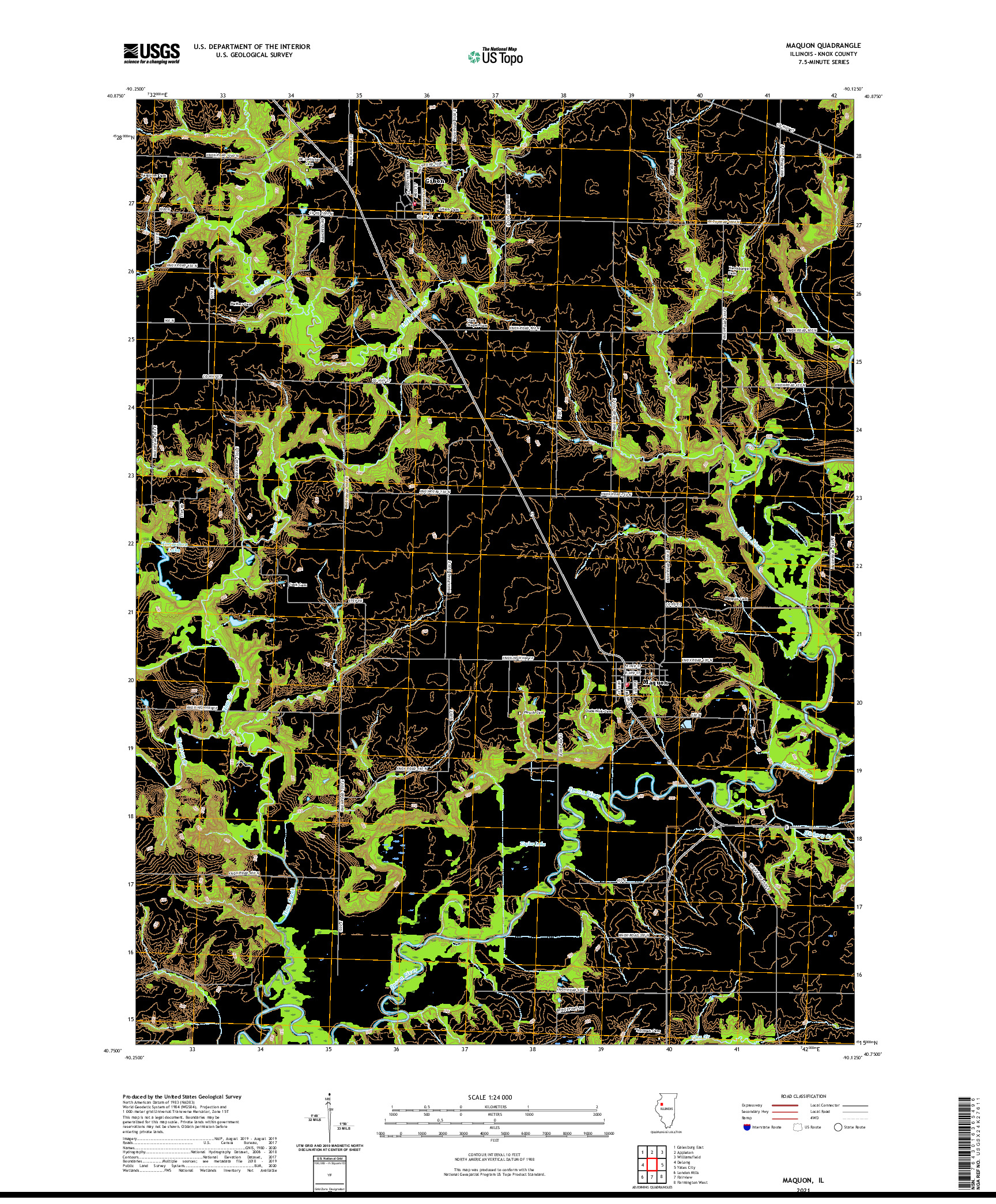 USGS US TOPO 7.5-MINUTE MAP FOR MAQUON, IL 2021