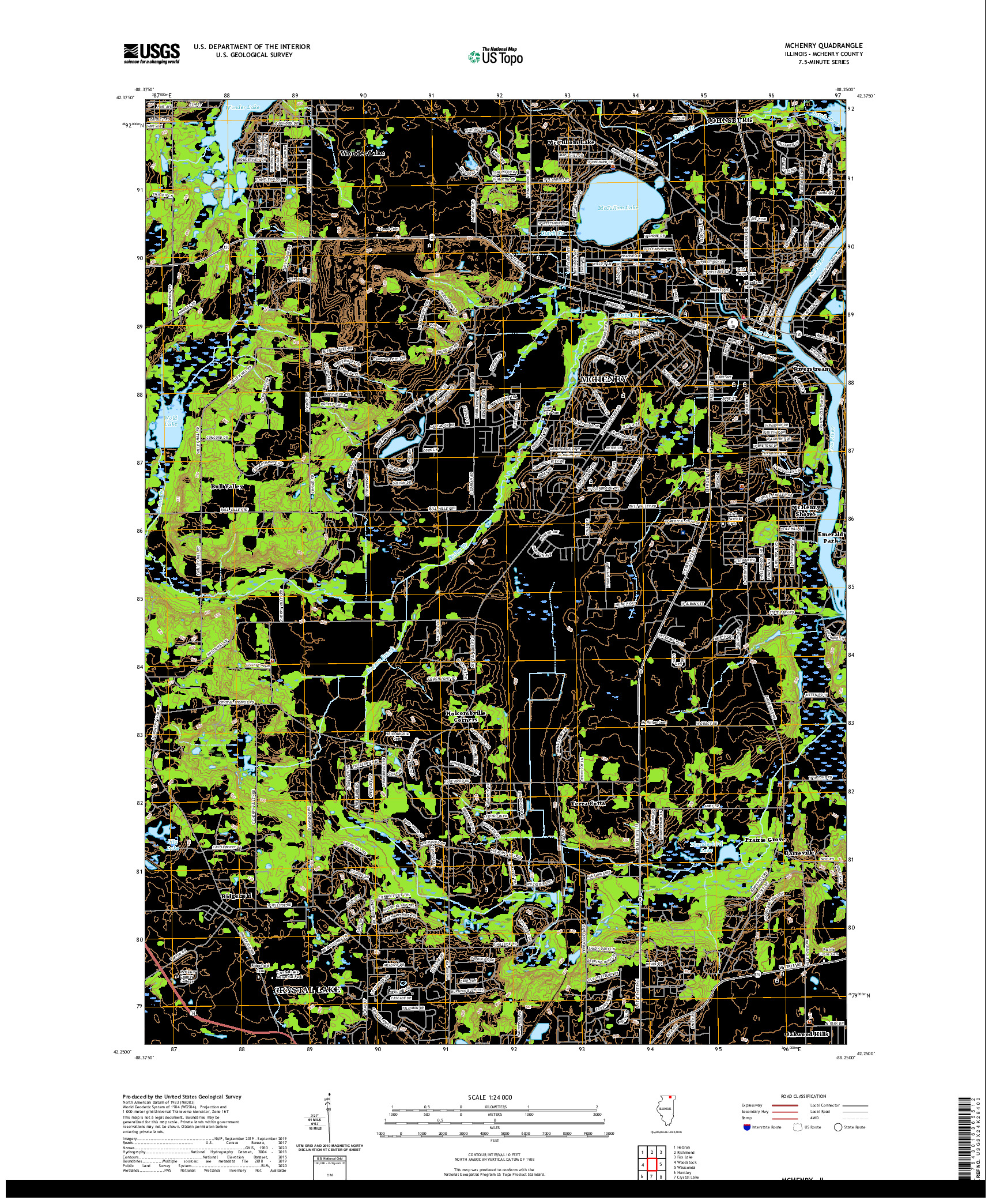 USGS US TOPO 7.5-MINUTE MAP FOR MCHENRY, IL 2021