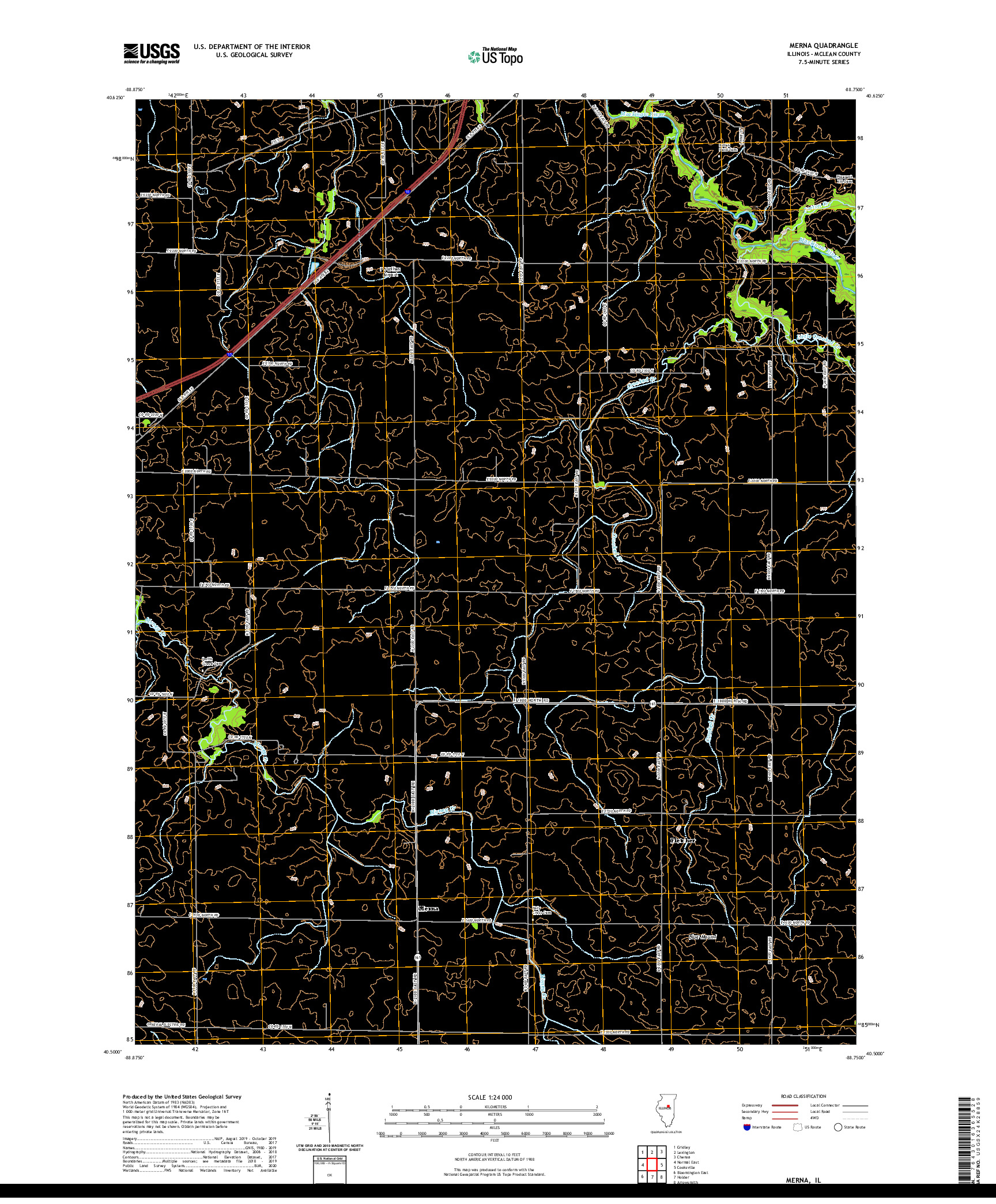 USGS US TOPO 7.5-MINUTE MAP FOR MERNA, IL 2021