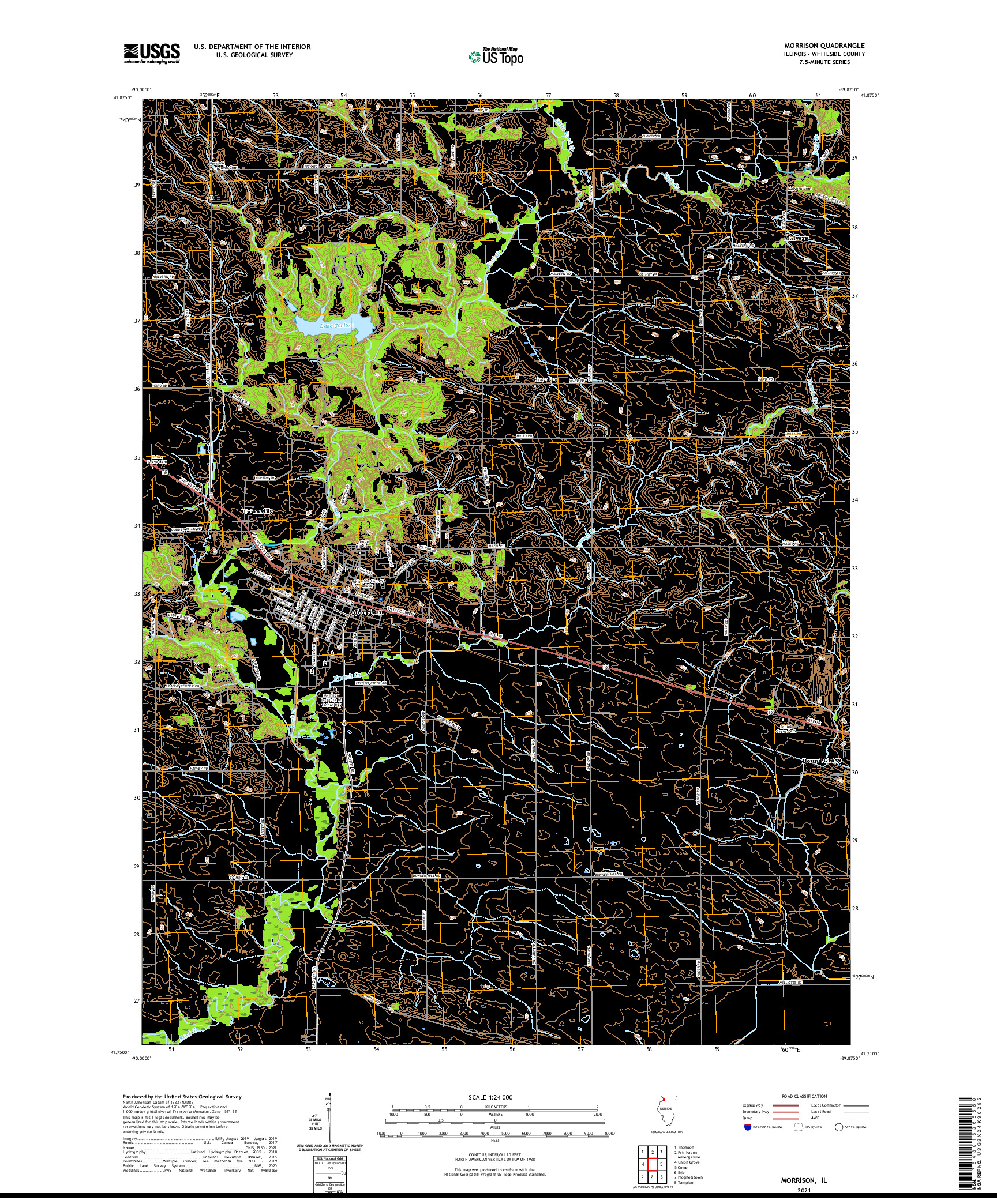 USGS US TOPO 7.5-MINUTE MAP FOR MORRISON, IL 2021