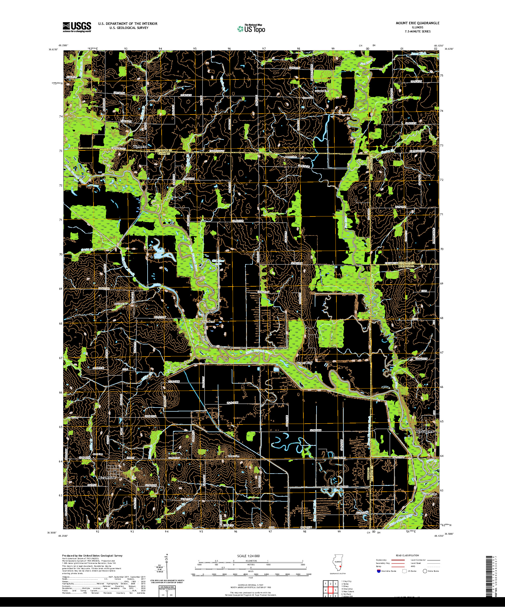 USGS US TOPO 7.5-MINUTE MAP FOR MOUNT ERIE, IL 2021