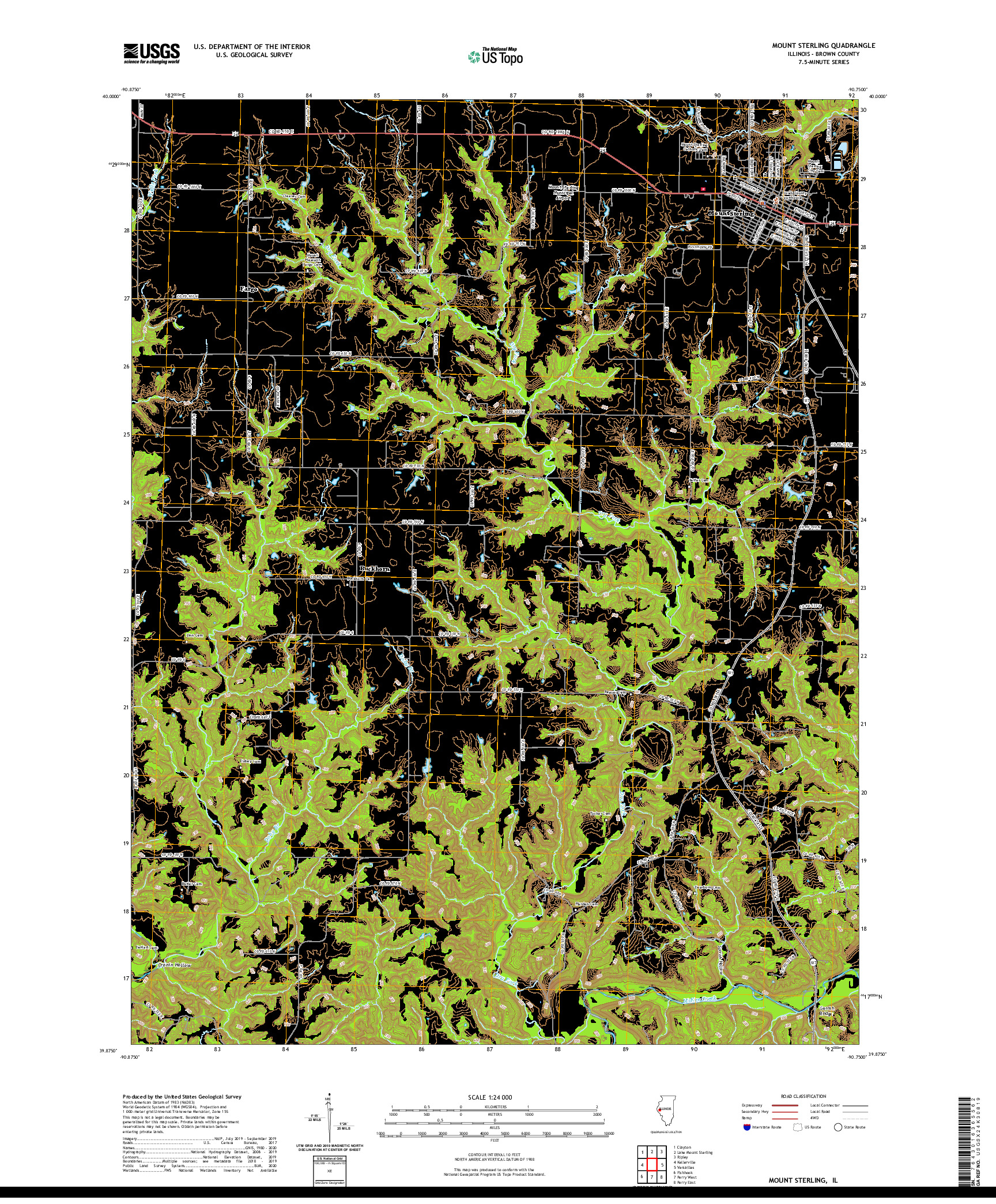 USGS US TOPO 7.5-MINUTE MAP FOR MOUNT STERLING, IL 2021