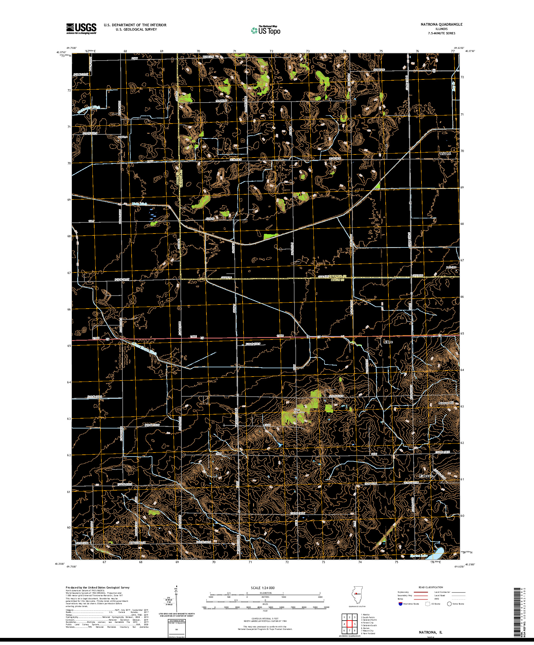 USGS US TOPO 7.5-MINUTE MAP FOR NATRONA, IL 2021