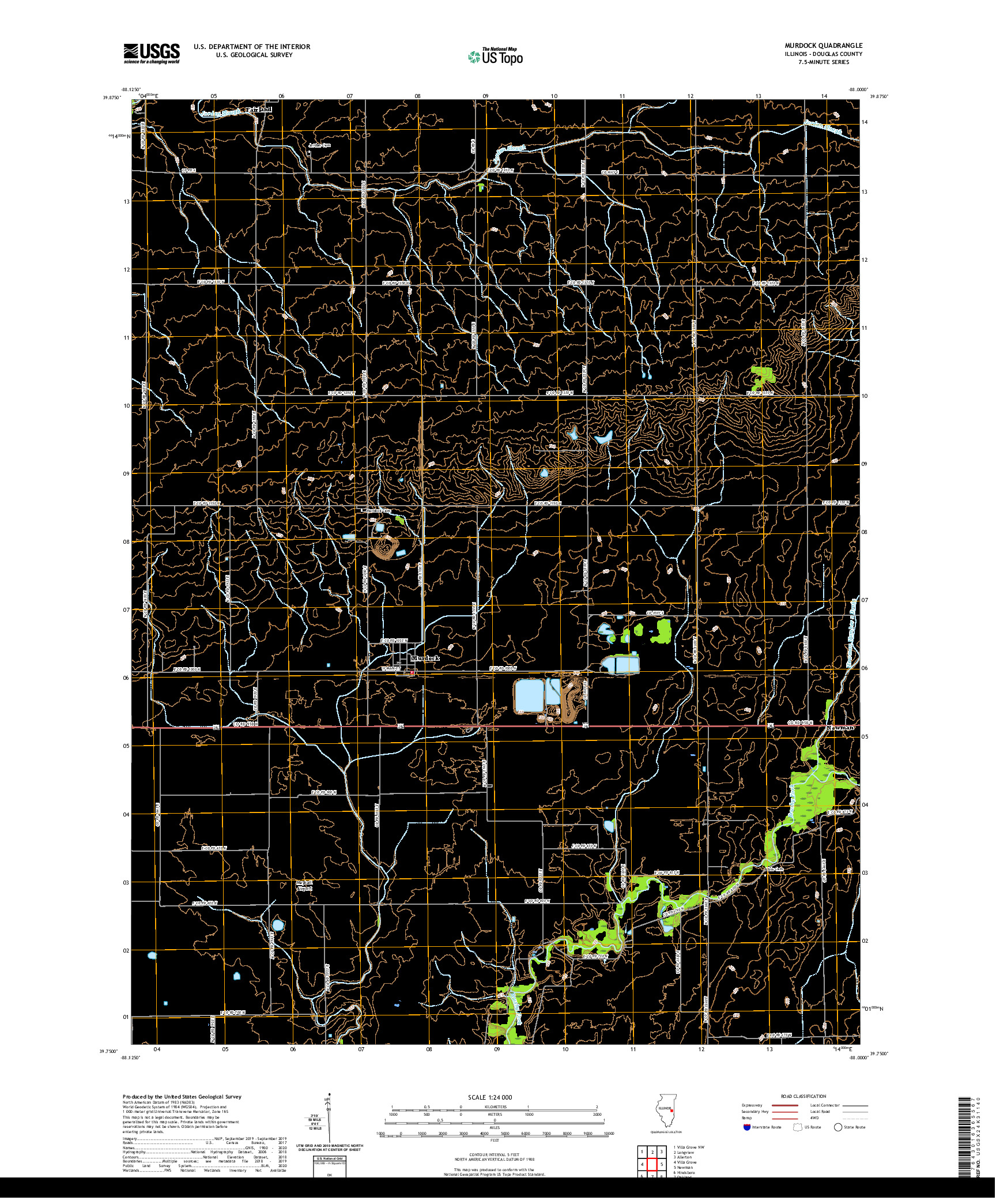 USGS US TOPO 7.5-MINUTE MAP FOR MURDOCK, IL 2021