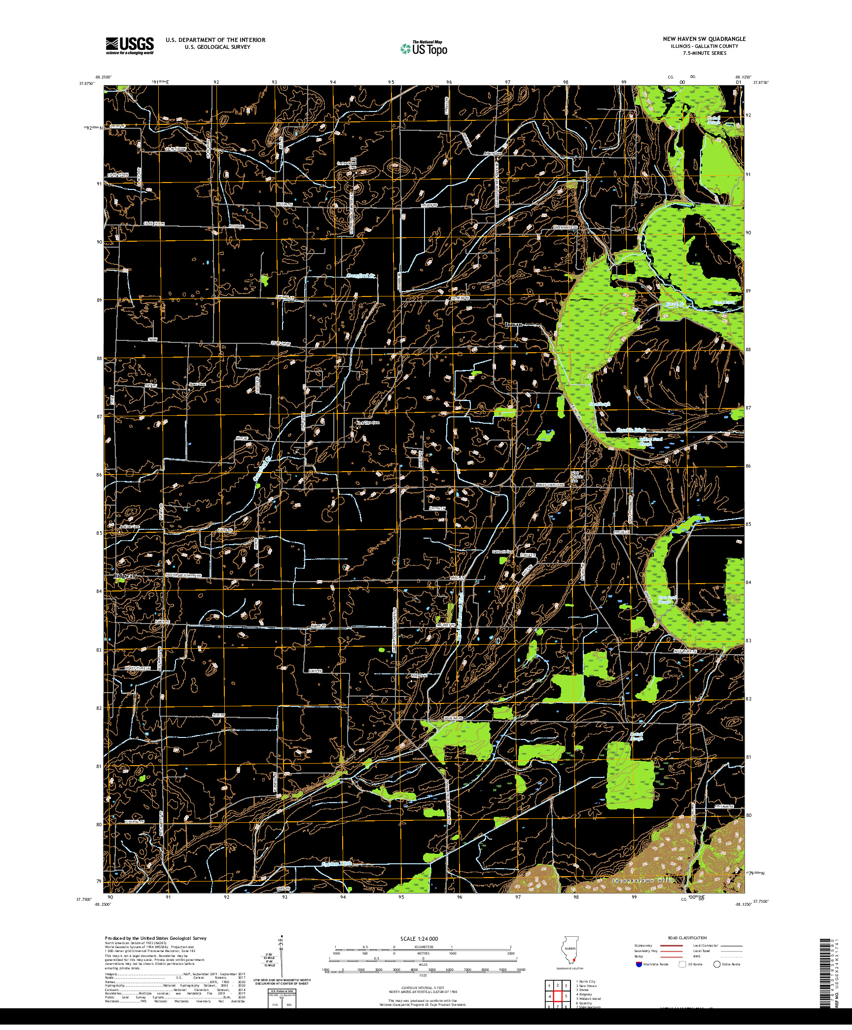 USGS US TOPO 7.5-MINUTE MAP FOR NEW HAVEN SW, IL 2021