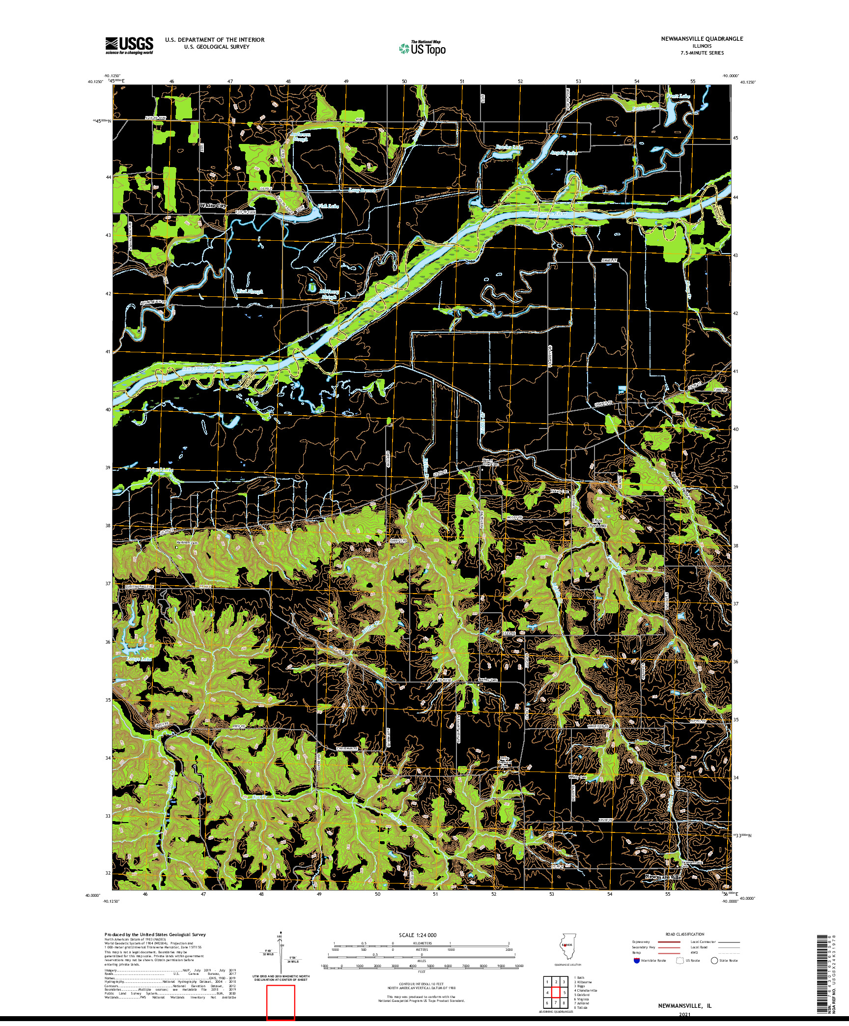 USGS US TOPO 7.5-MINUTE MAP FOR NEWMANSVILLE, IL 2021