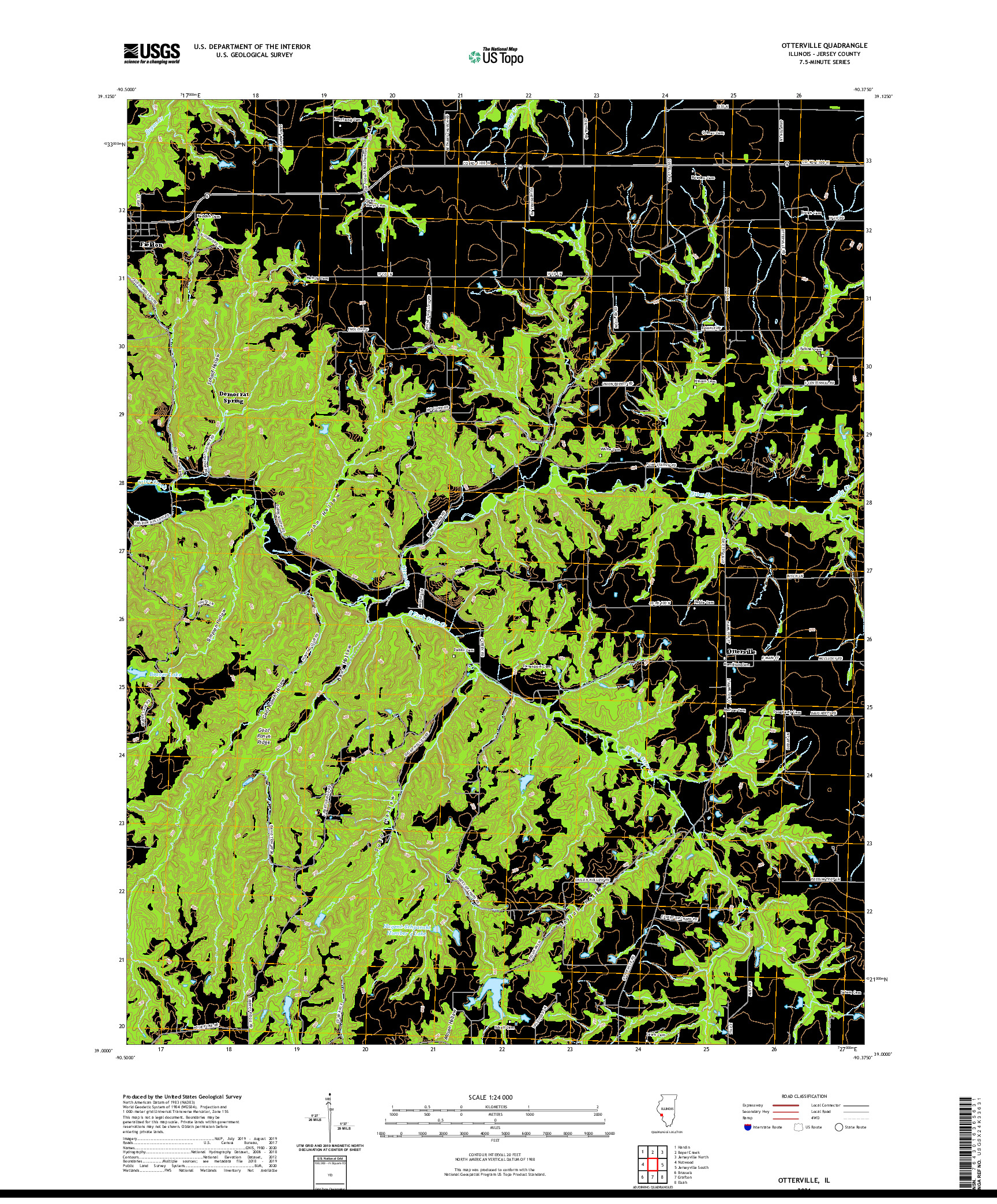 USGS US TOPO 7.5-MINUTE MAP FOR OTTERVILLE, IL 2021