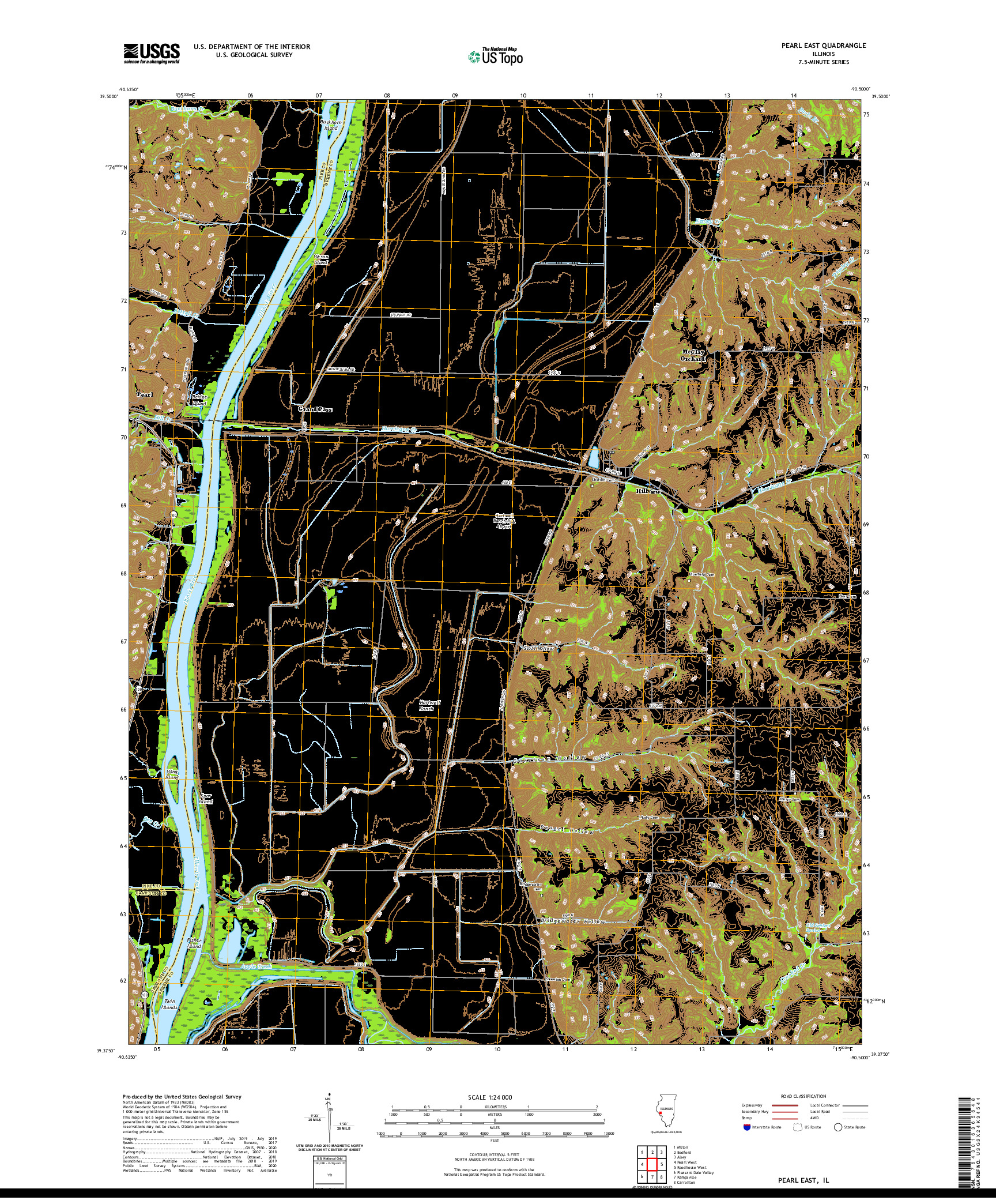 USGS US TOPO 7.5-MINUTE MAP FOR PEARL EAST, IL 2021