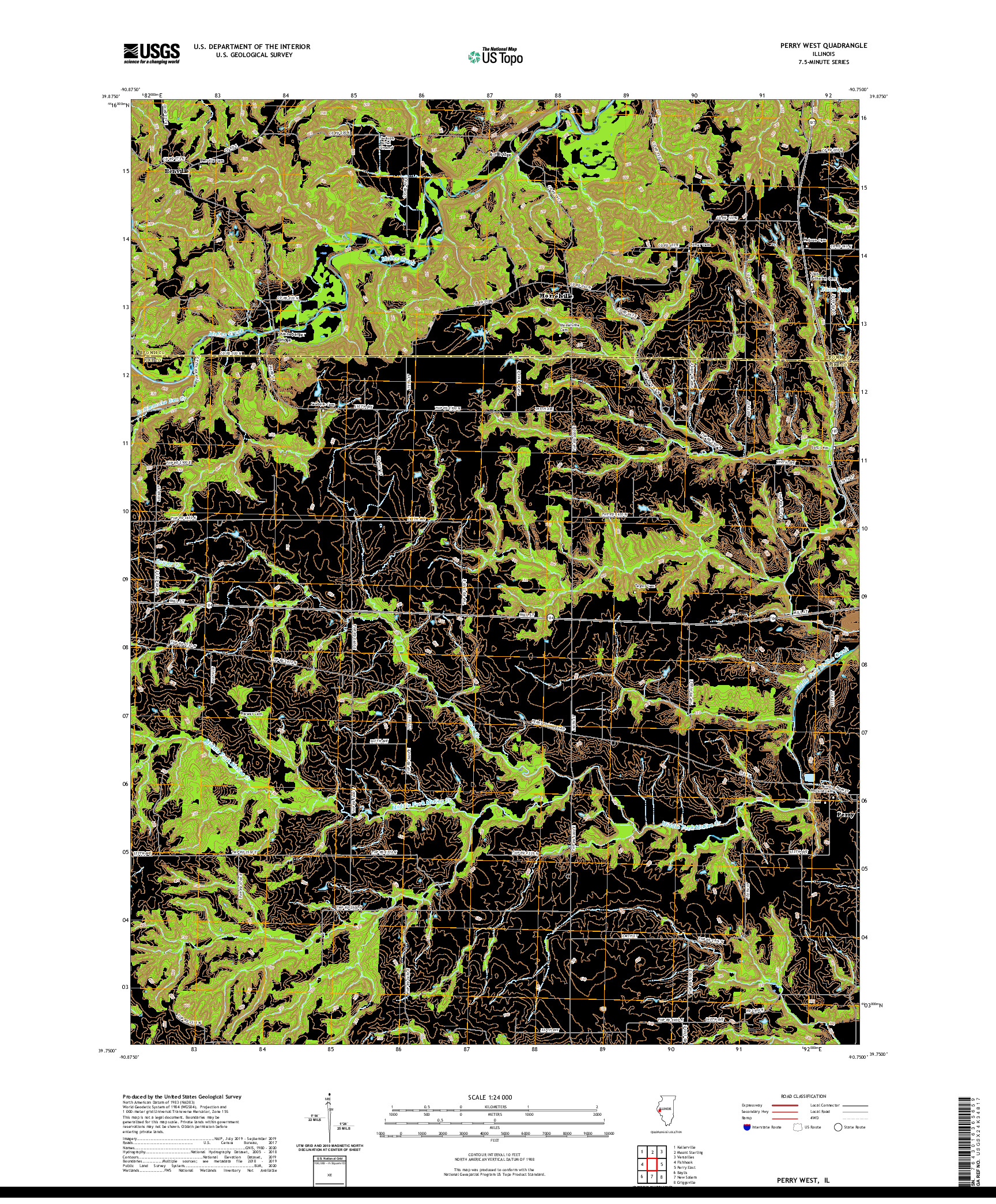 USGS US TOPO 7.5-MINUTE MAP FOR PERRY WEST, IL 2021