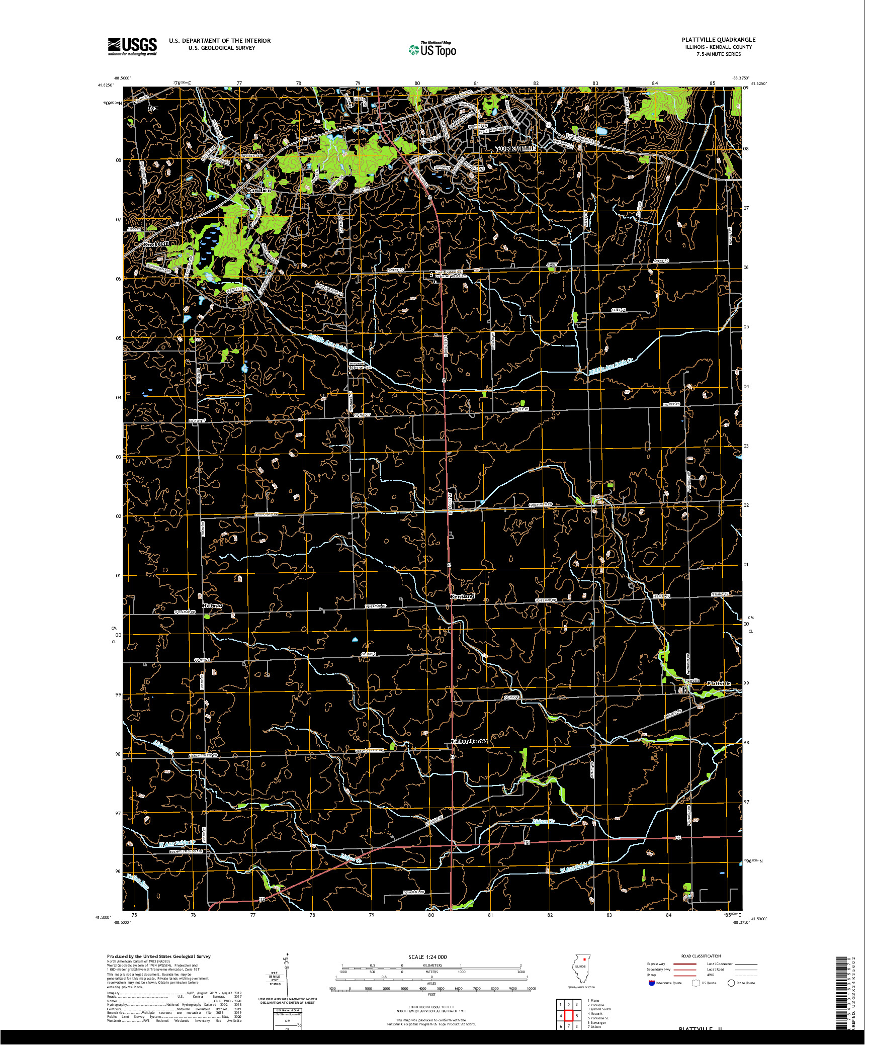USGS US TOPO 7.5-MINUTE MAP FOR PLATTVILLE, IL 2021