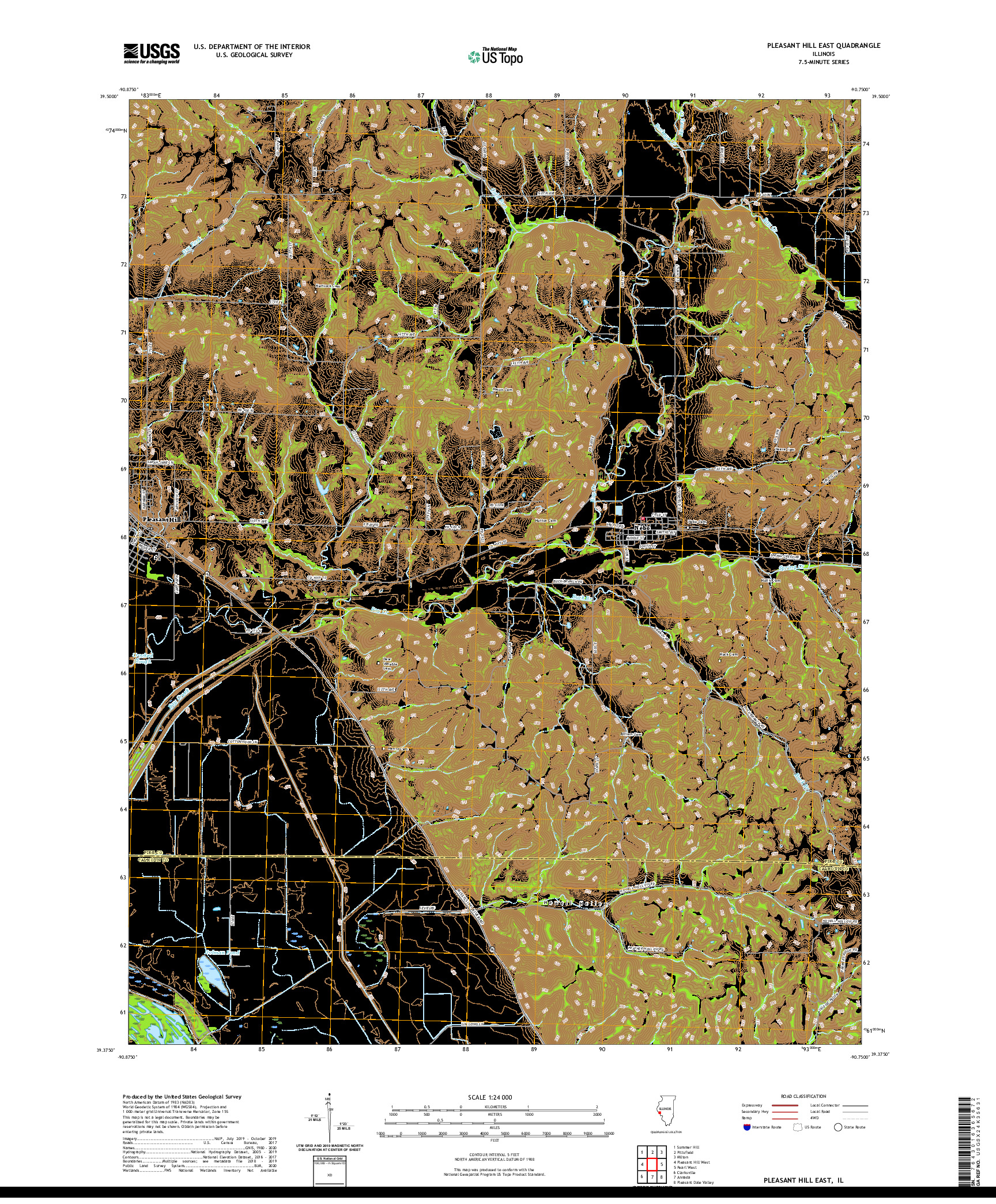 USGS US TOPO 7.5-MINUTE MAP FOR PLEASANT HILL EAST, IL 2021