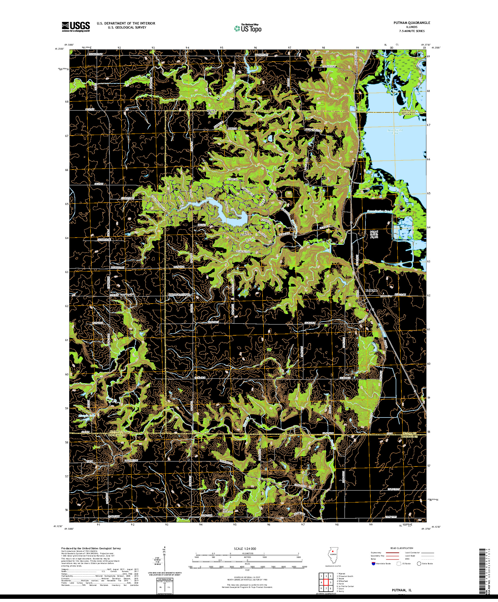 USGS US TOPO 7.5-MINUTE MAP FOR PUTNAM, IL 2021