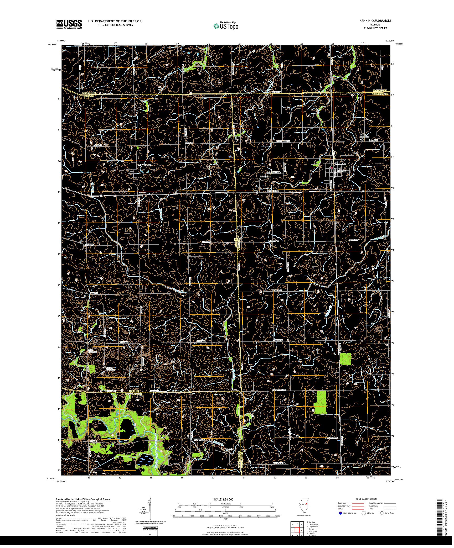 USGS US TOPO 7.5-MINUTE MAP FOR RANKIN, IL 2021