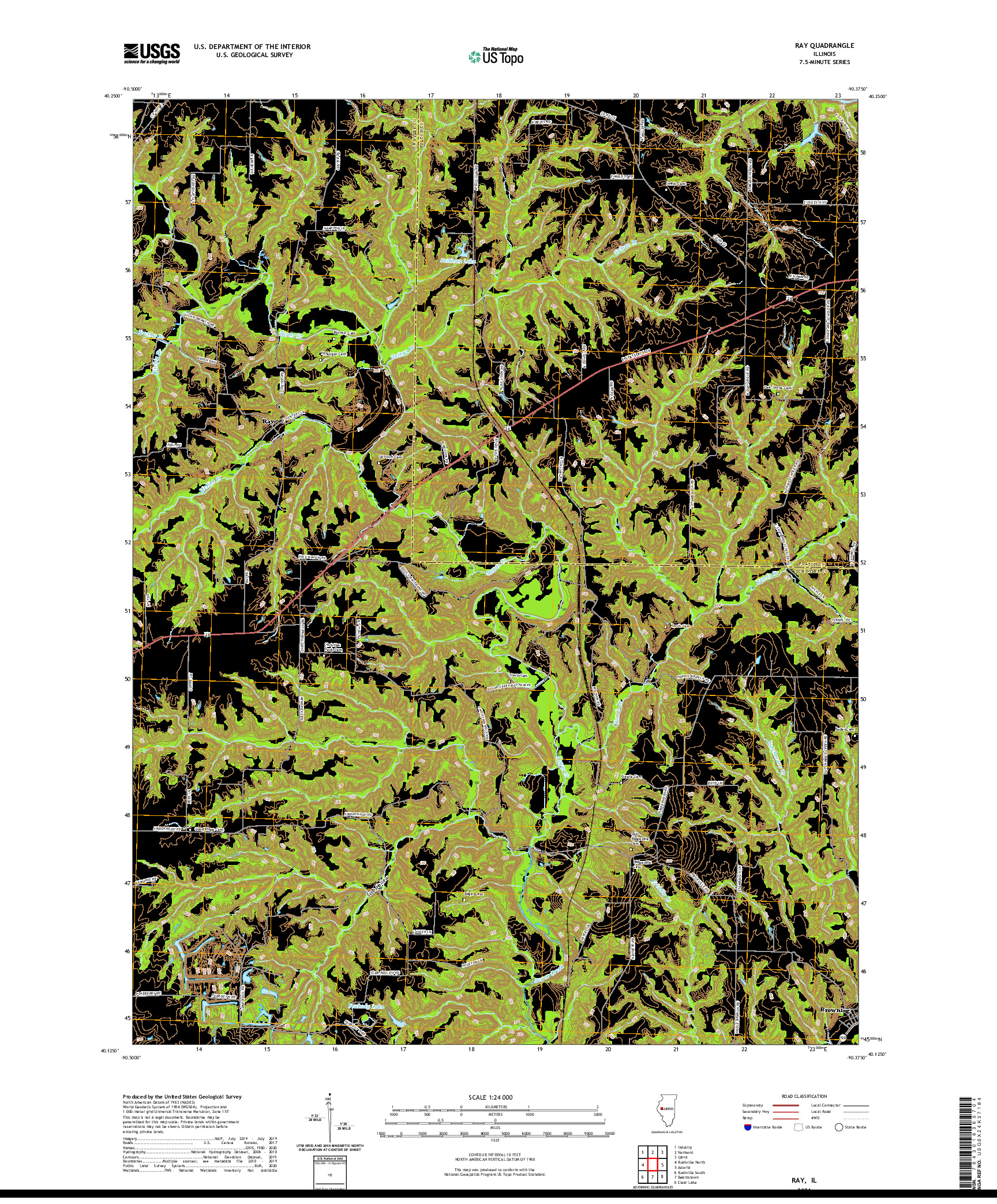 USGS US TOPO 7.5-MINUTE MAP FOR RAY, IL 2021