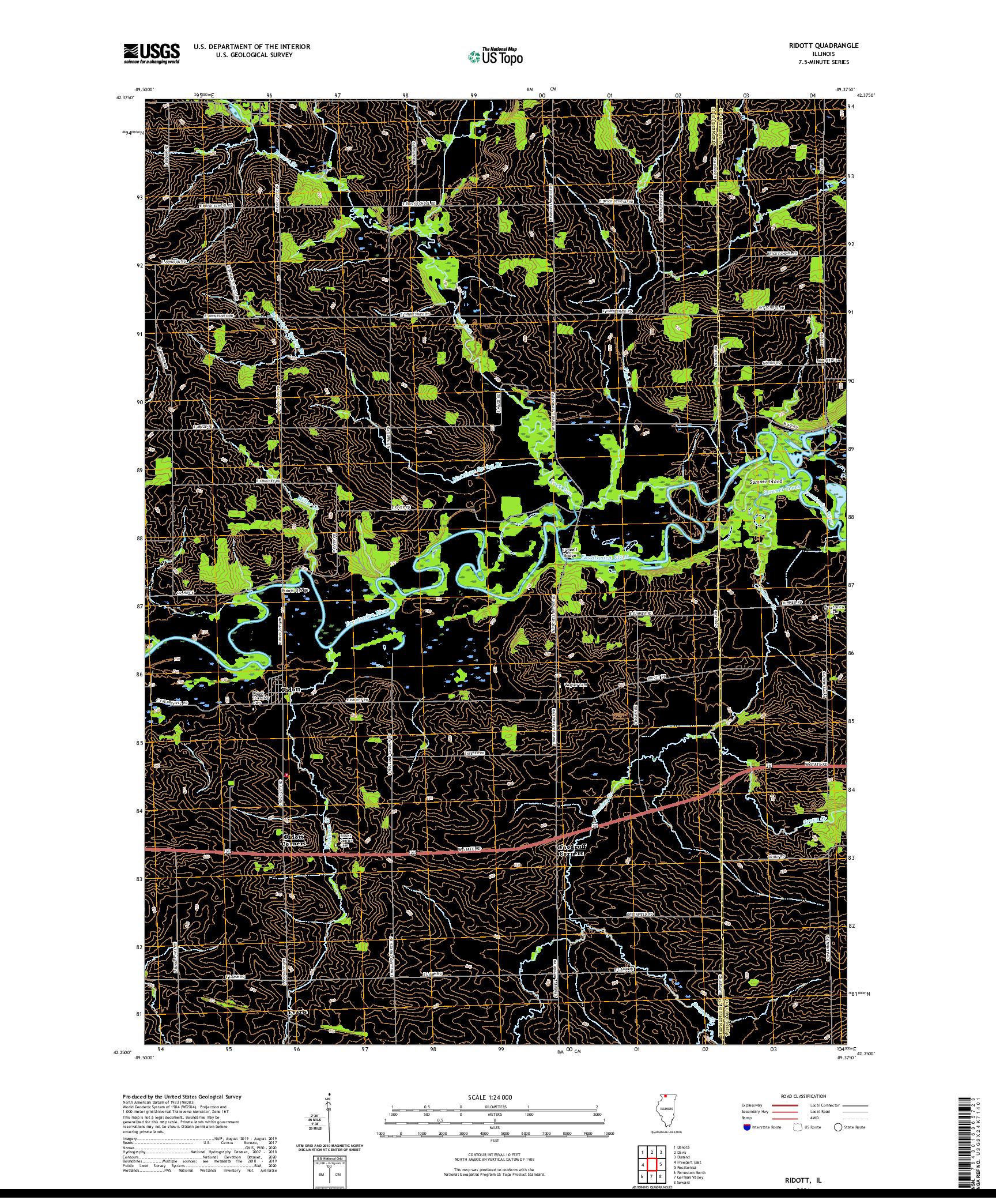 USGS US TOPO 7.5-MINUTE MAP FOR RIDOTT, IL 2021