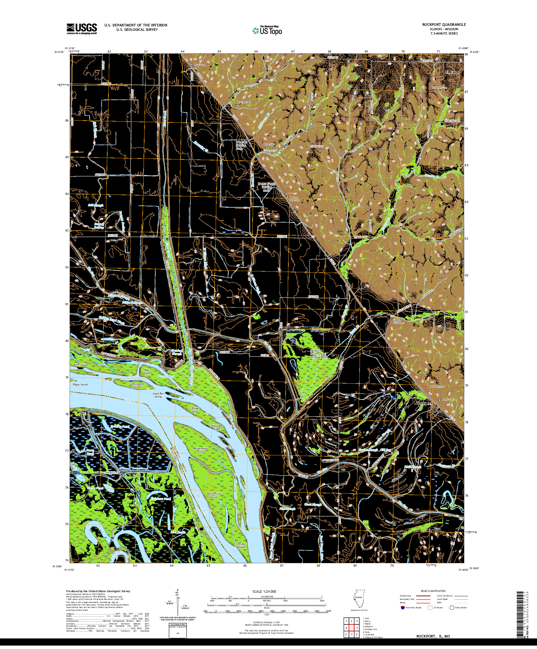 USGS US TOPO 7.5-MINUTE MAP FOR ROCKPORT, IL,MO 2021
