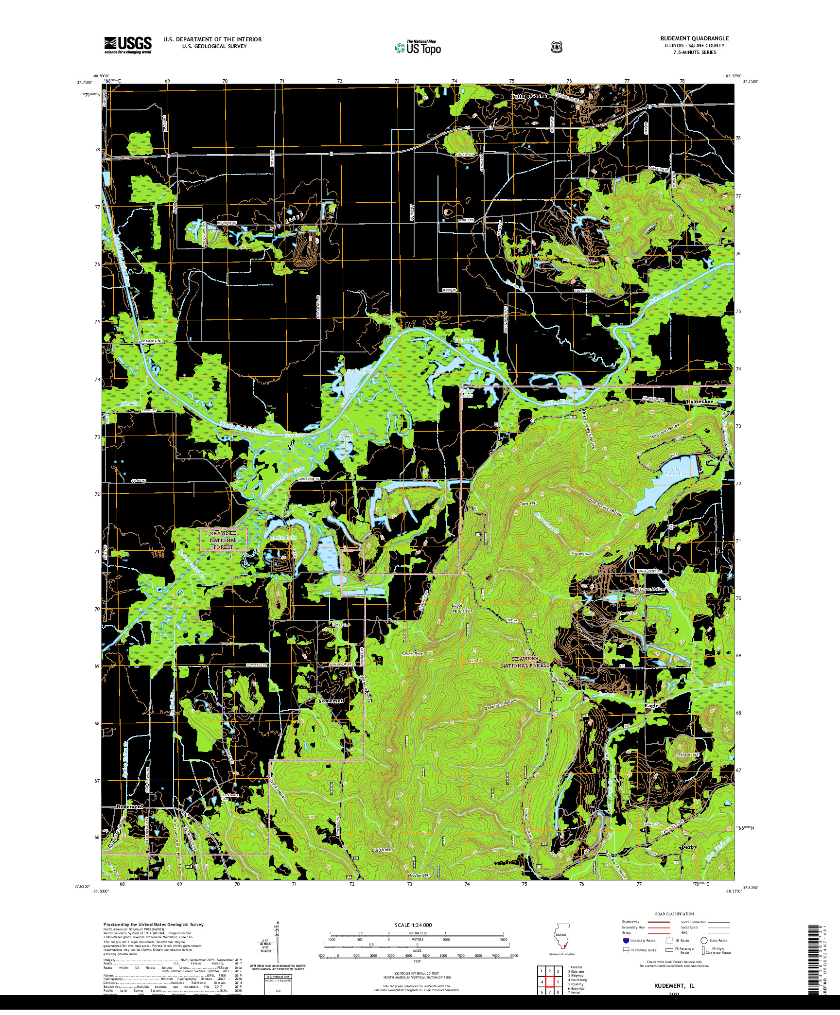 USGS US TOPO 7.5-MINUTE MAP FOR RUDEMENT, IL 2021