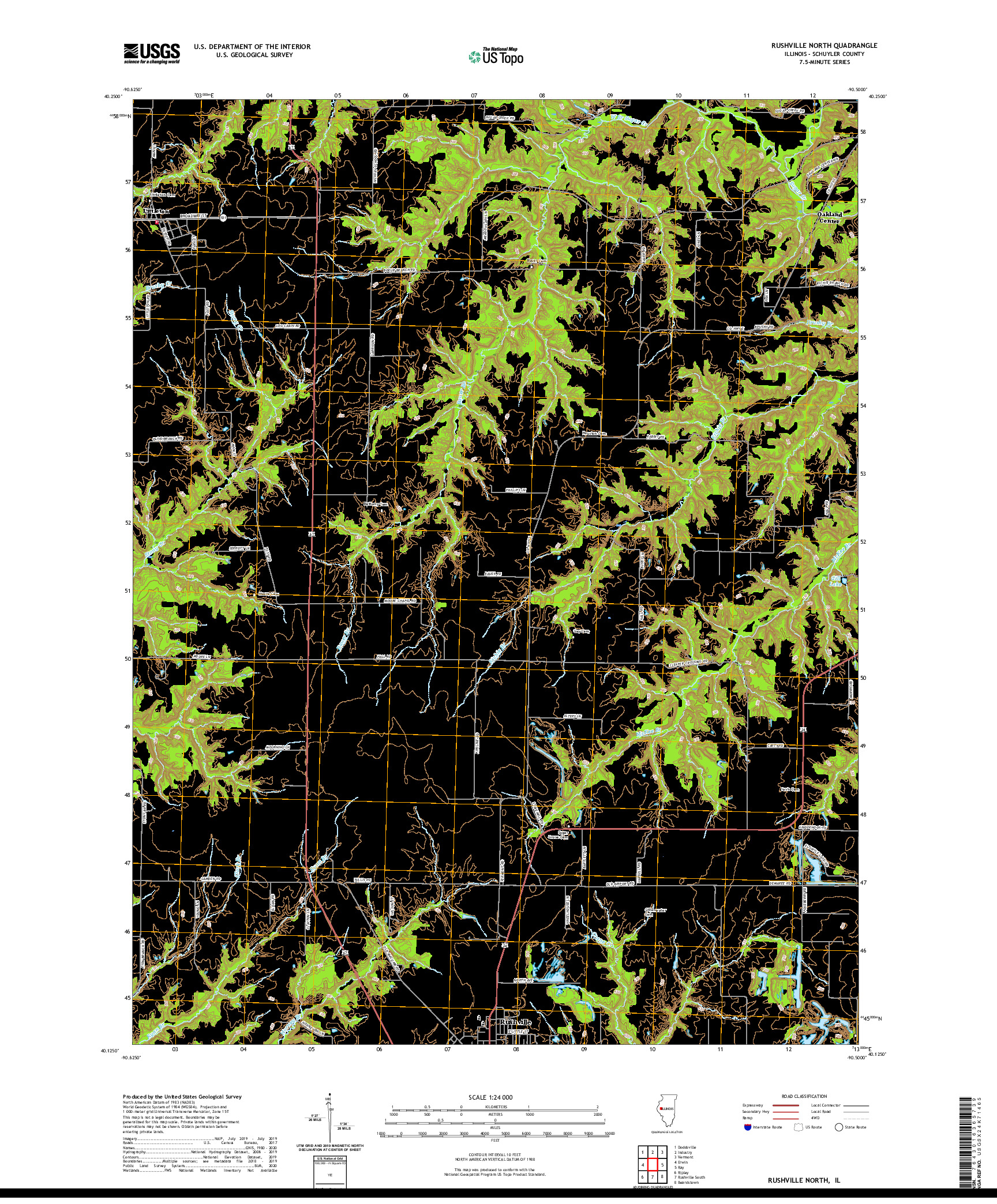 USGS US TOPO 7.5-MINUTE MAP FOR RUSHVILLE NORTH, IL 2021