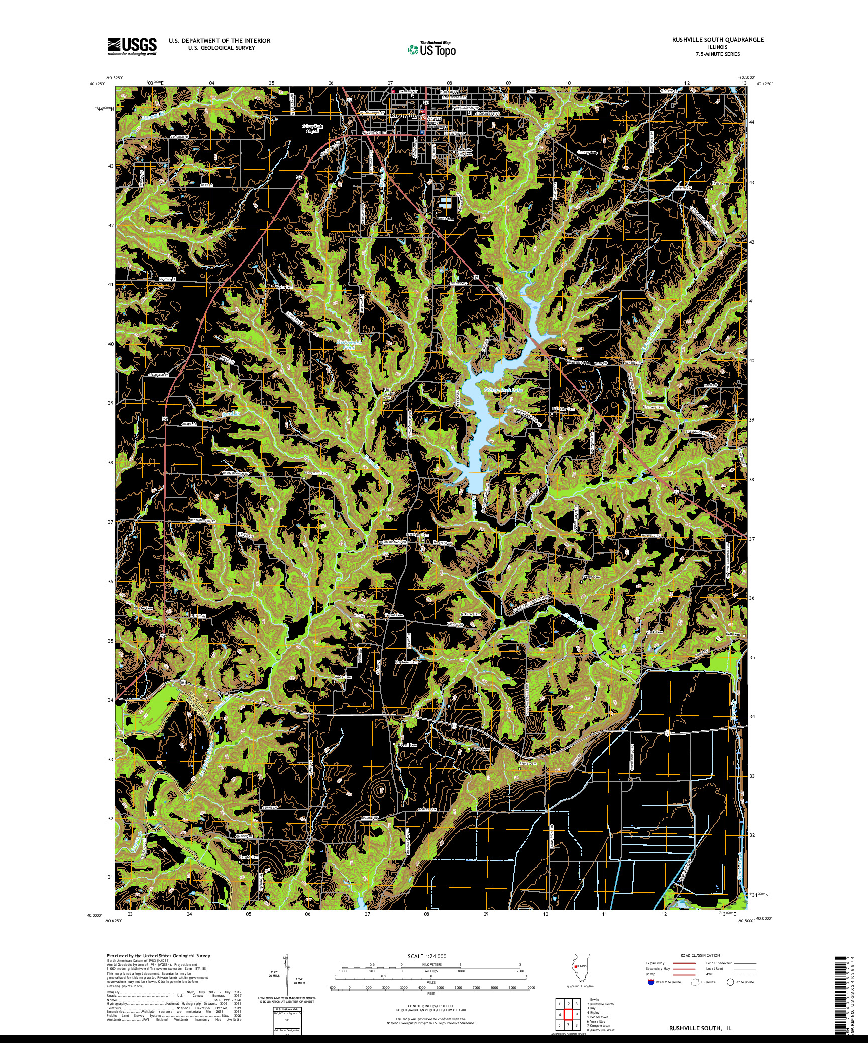 USGS US TOPO 7.5-MINUTE MAP FOR RUSHVILLE SOUTH, IL 2021