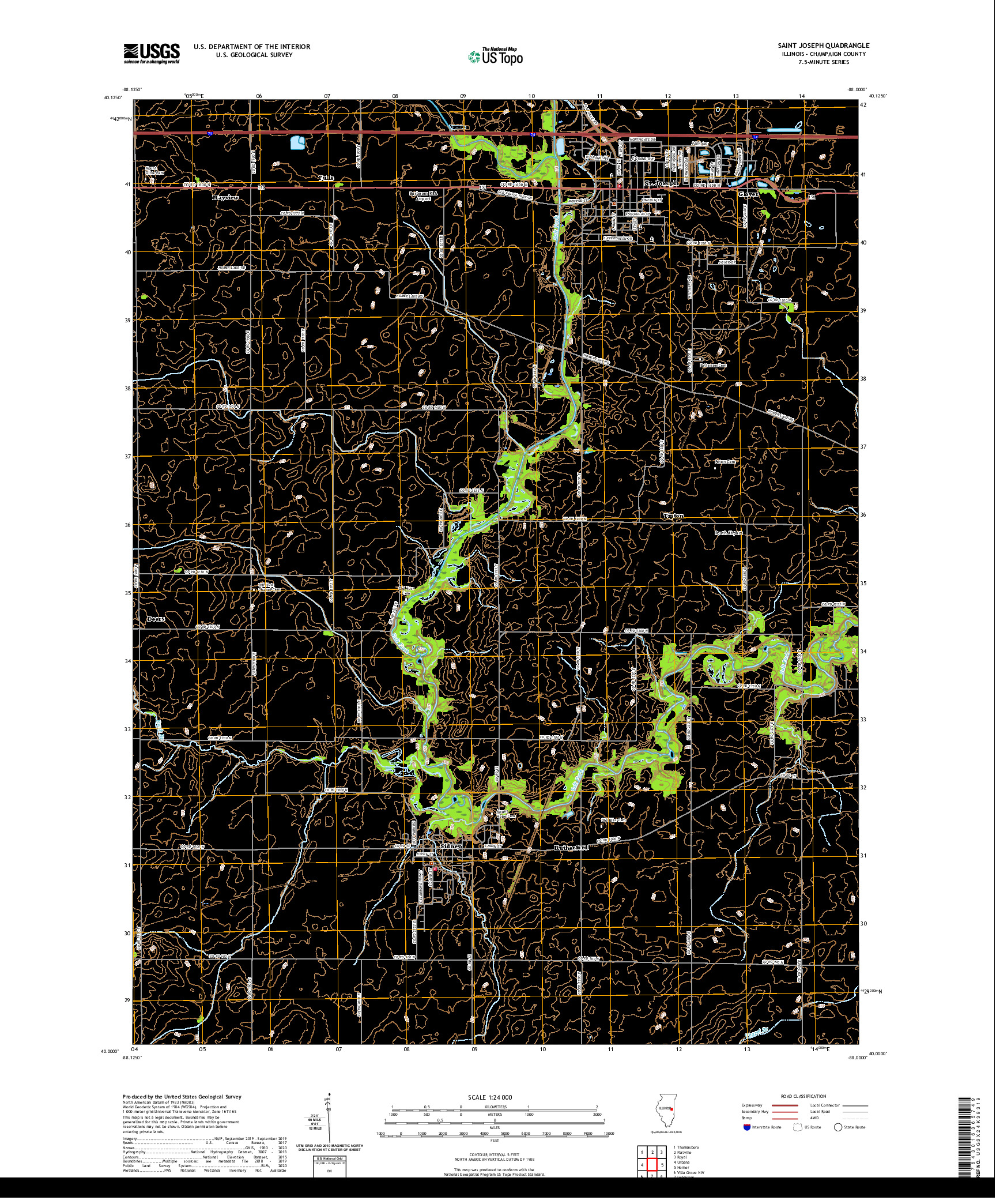 USGS US TOPO 7.5-MINUTE MAP FOR SAINT JOSEPH, IL 2021
