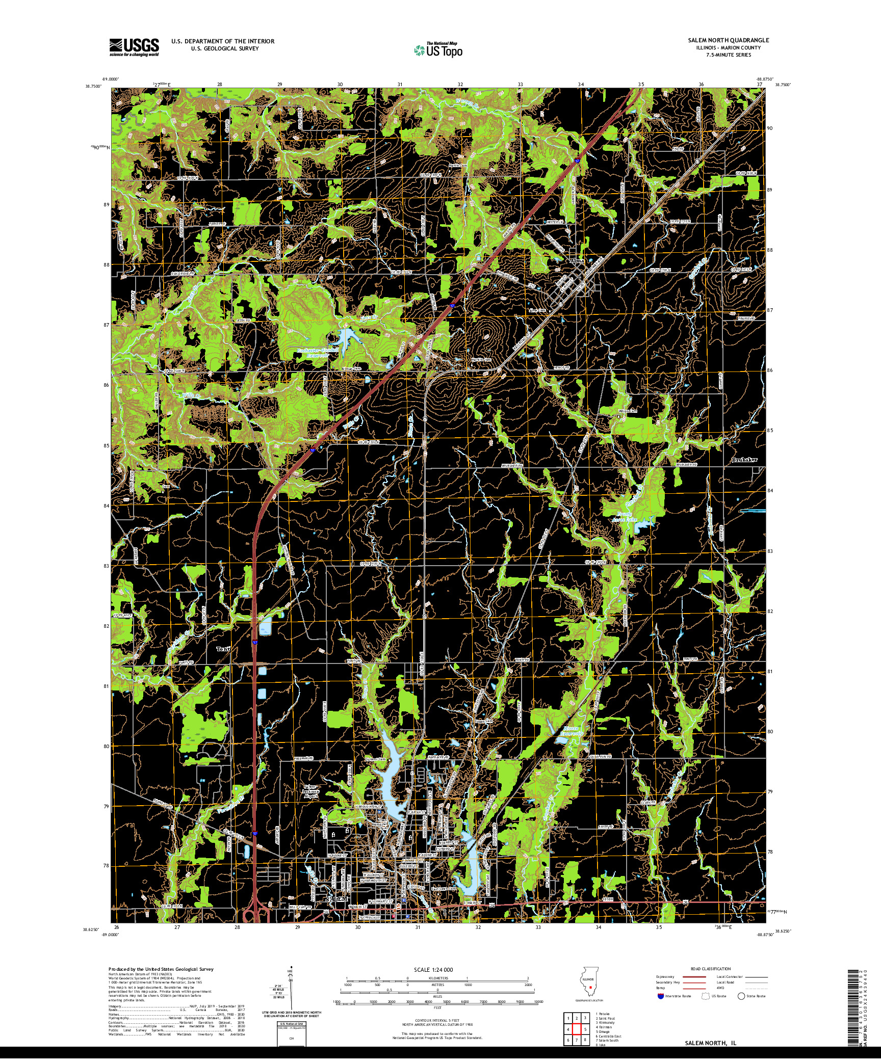 USGS US TOPO 7.5-MINUTE MAP FOR SALEM NORTH, IL 2021