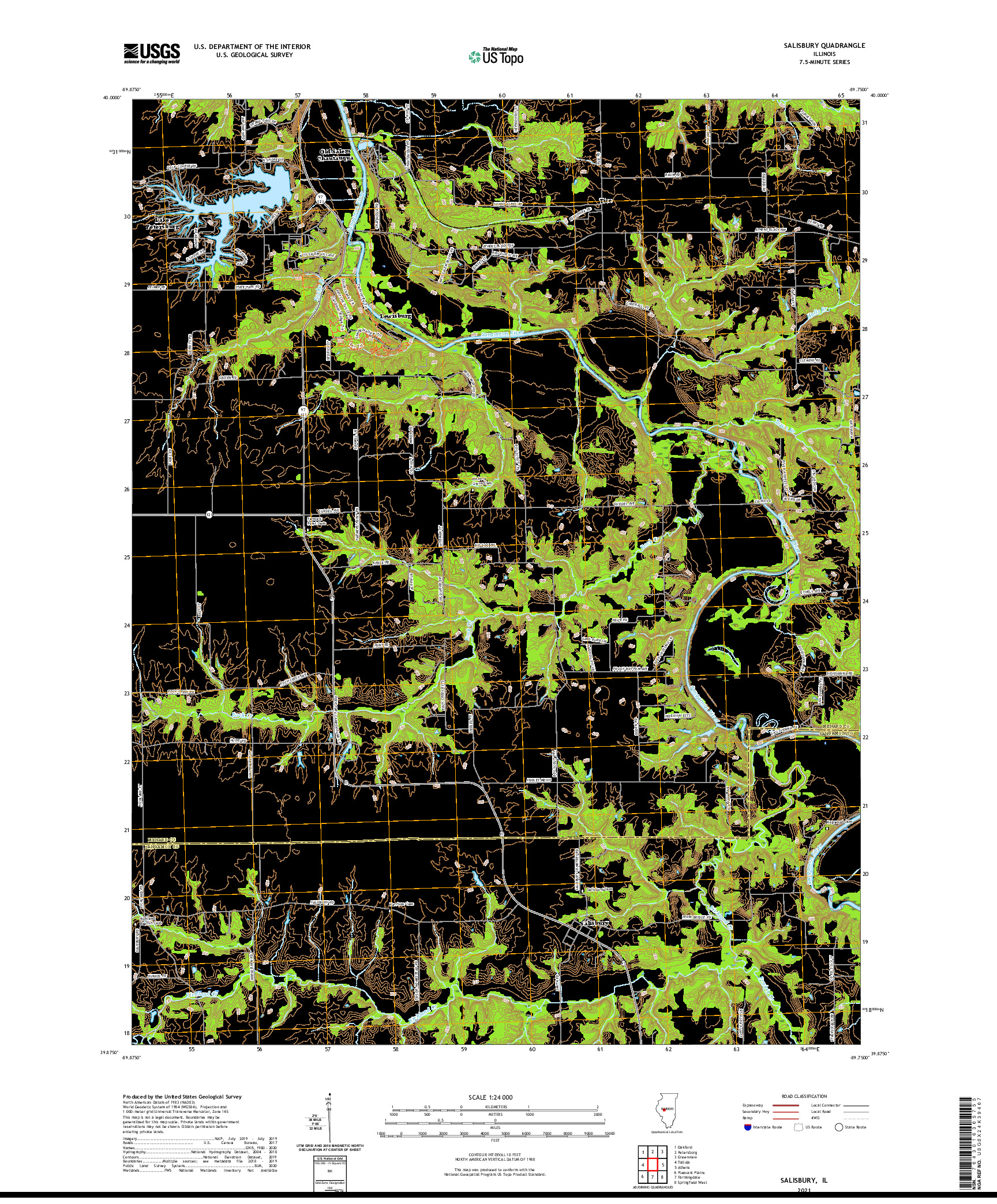 USGS US TOPO 7.5-MINUTE MAP FOR SALISBURY, IL 2021