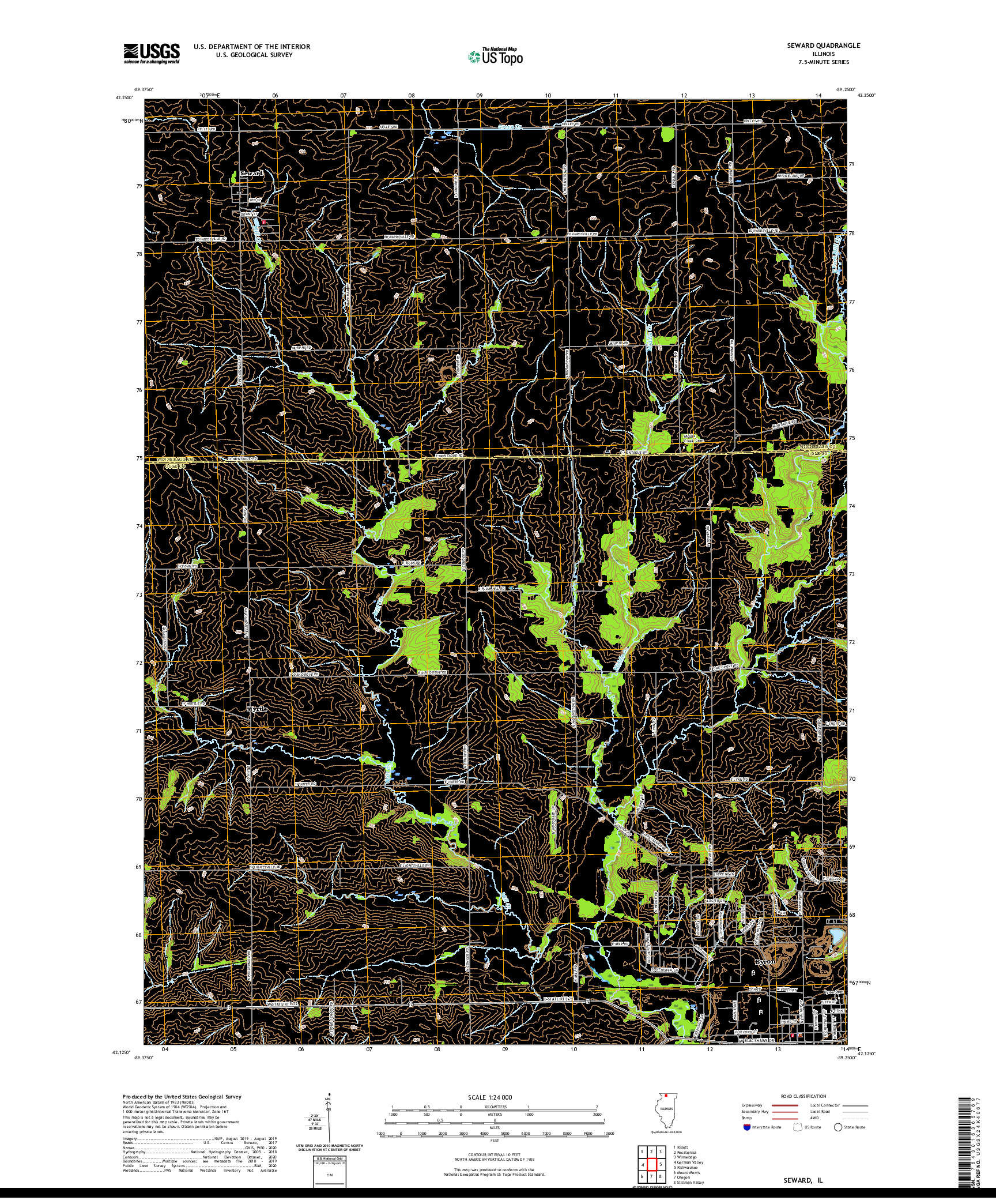 USGS US TOPO 7.5-MINUTE MAP FOR SEWARD, IL 2021