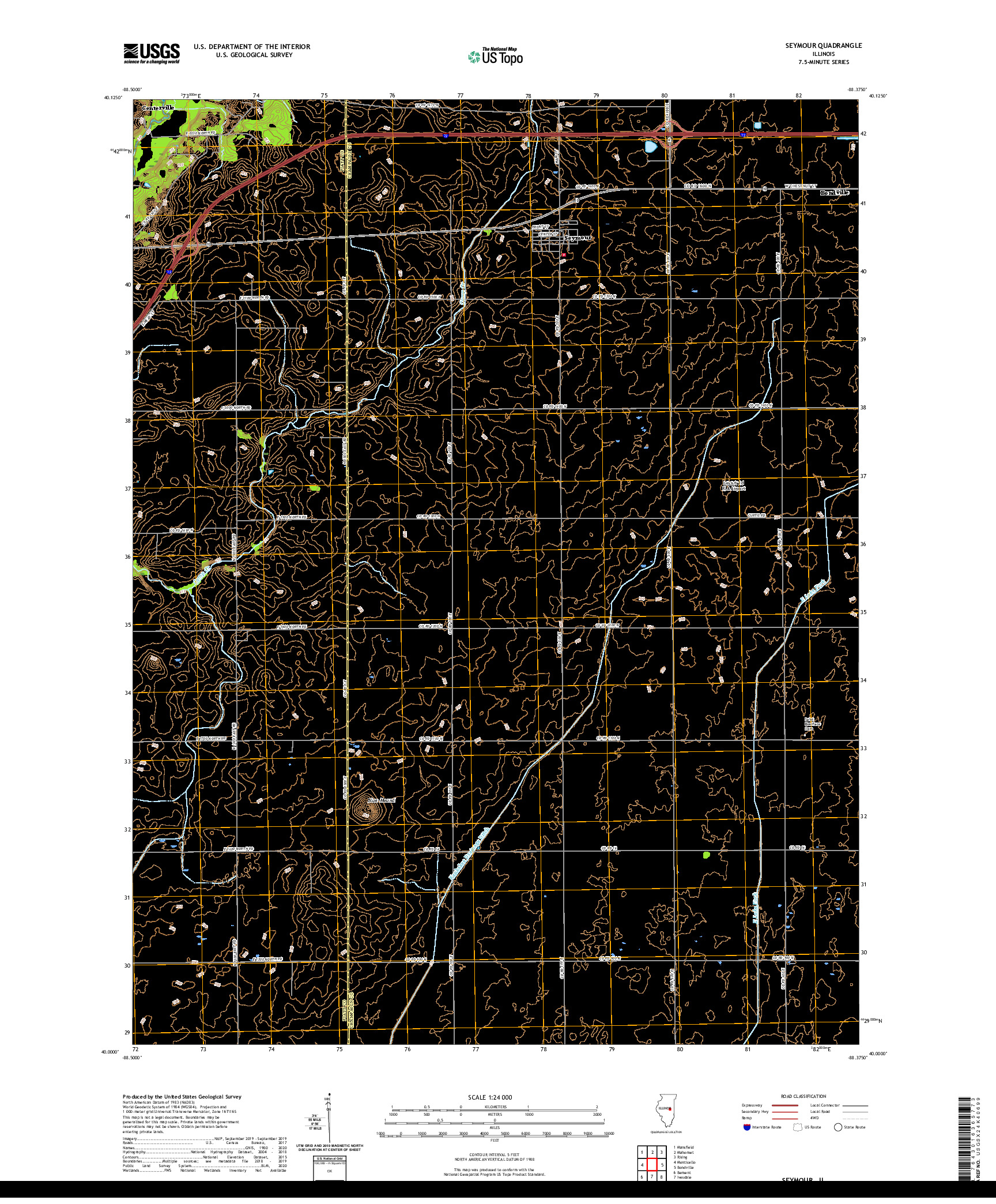 USGS US TOPO 7.5-MINUTE MAP FOR SEYMOUR, IL 2021