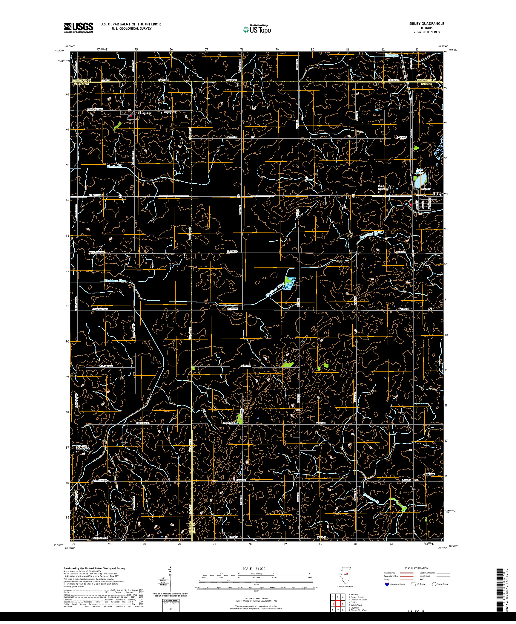 USGS US TOPO 7.5-MINUTE MAP FOR SIBLEY, IL 2021