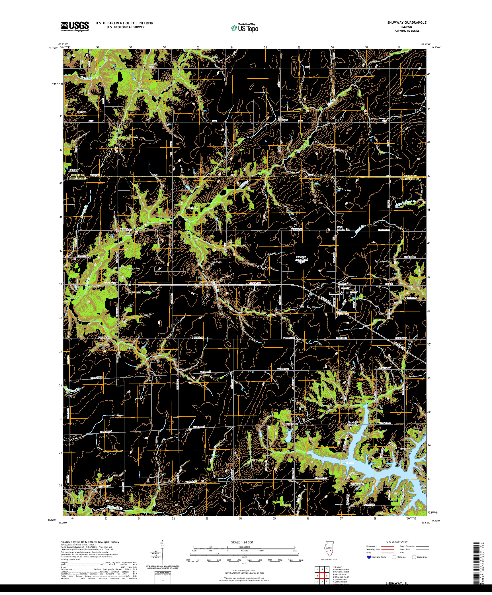 USGS US TOPO 7.5-MINUTE MAP FOR SHUMWAY, IL 2021