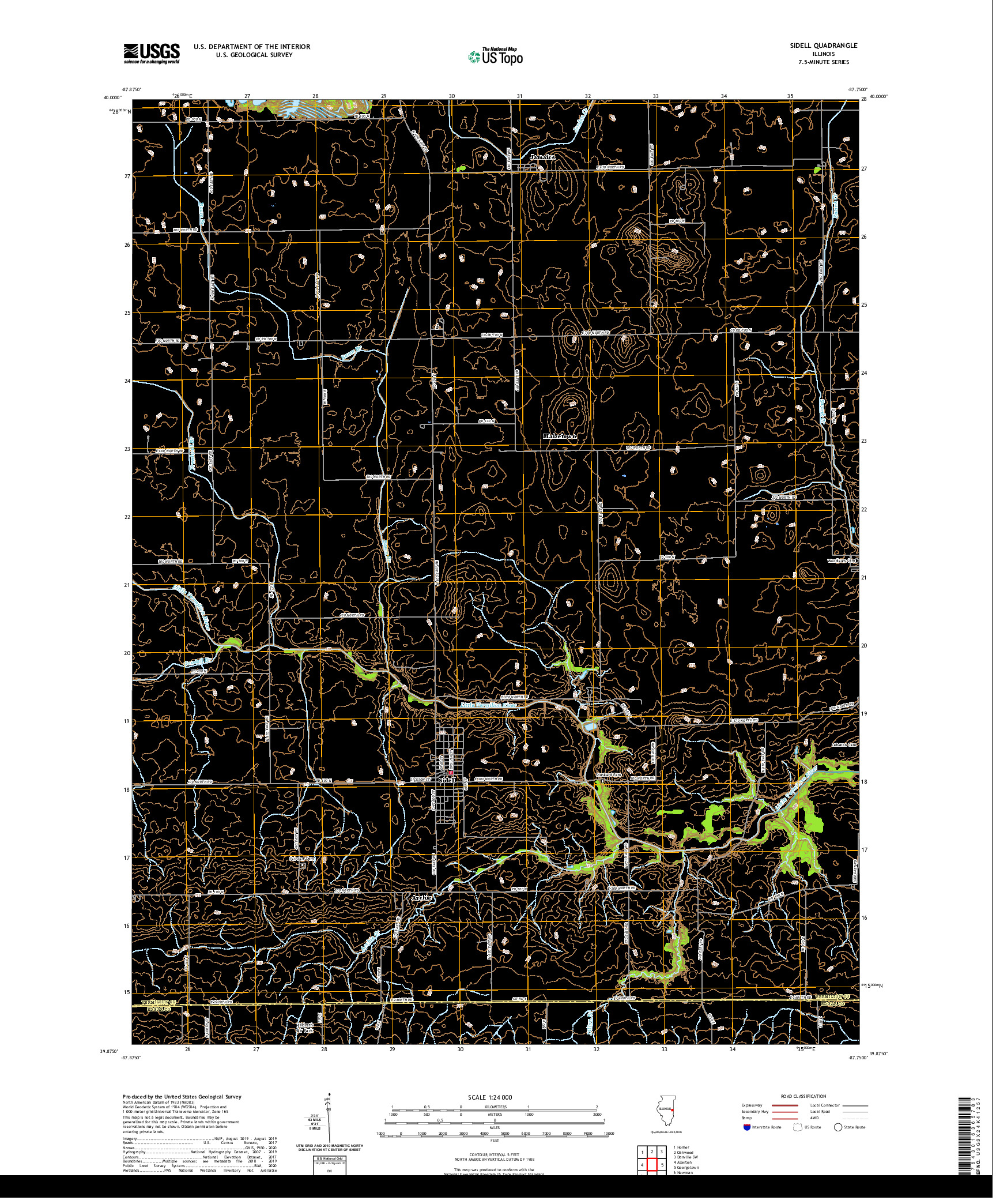 USGS US TOPO 7.5-MINUTE MAP FOR SIDELL, IL 2021