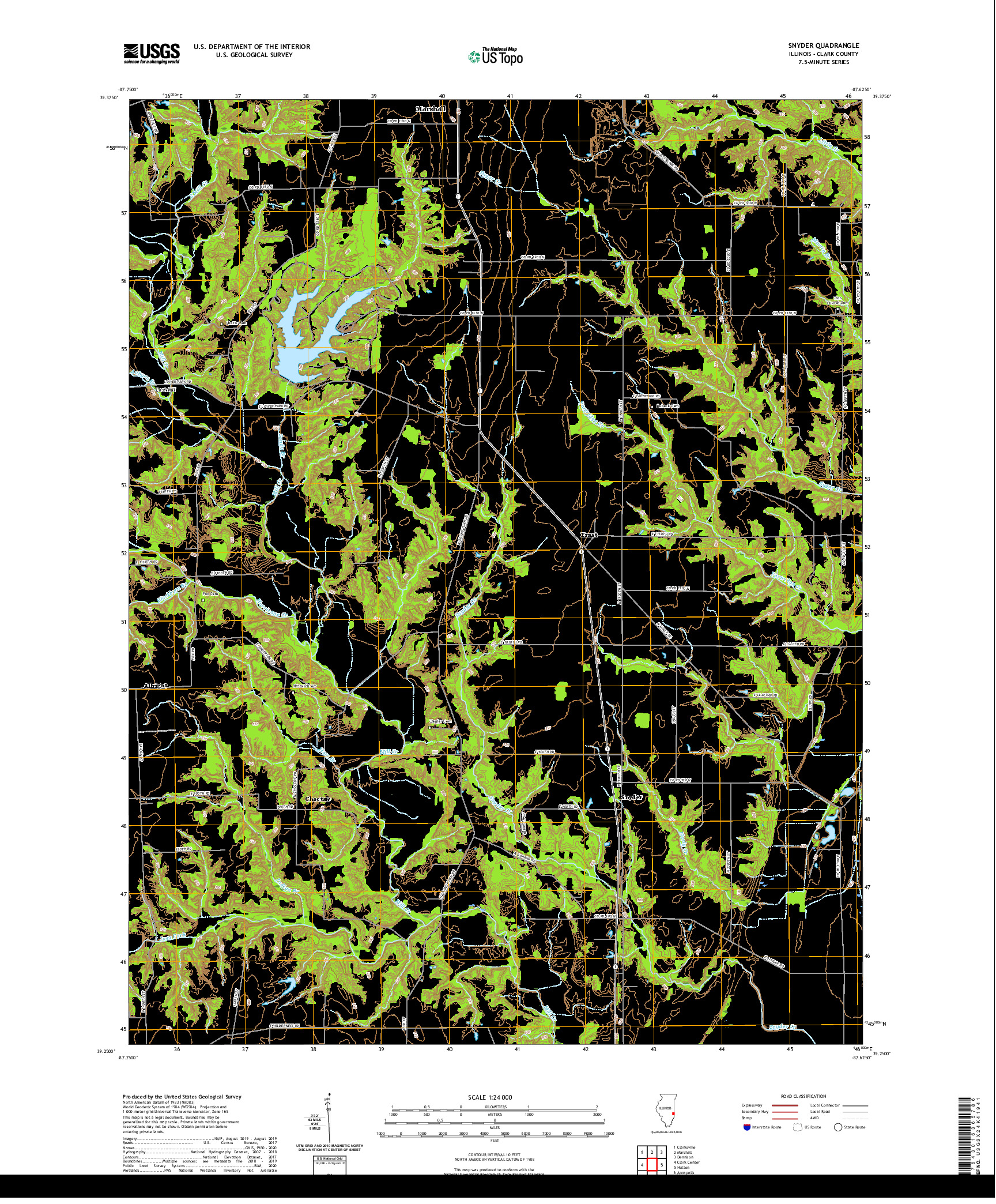 USGS US TOPO 7.5-MINUTE MAP FOR SNYDER, IL 2021