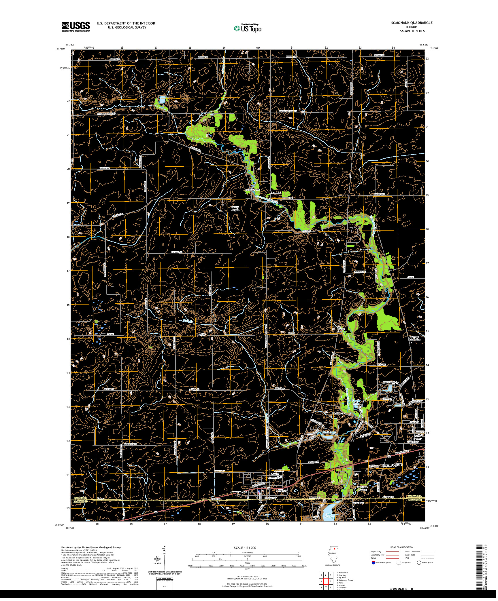 USGS US TOPO 7.5-MINUTE MAP FOR SOMONAUK, IL 2021