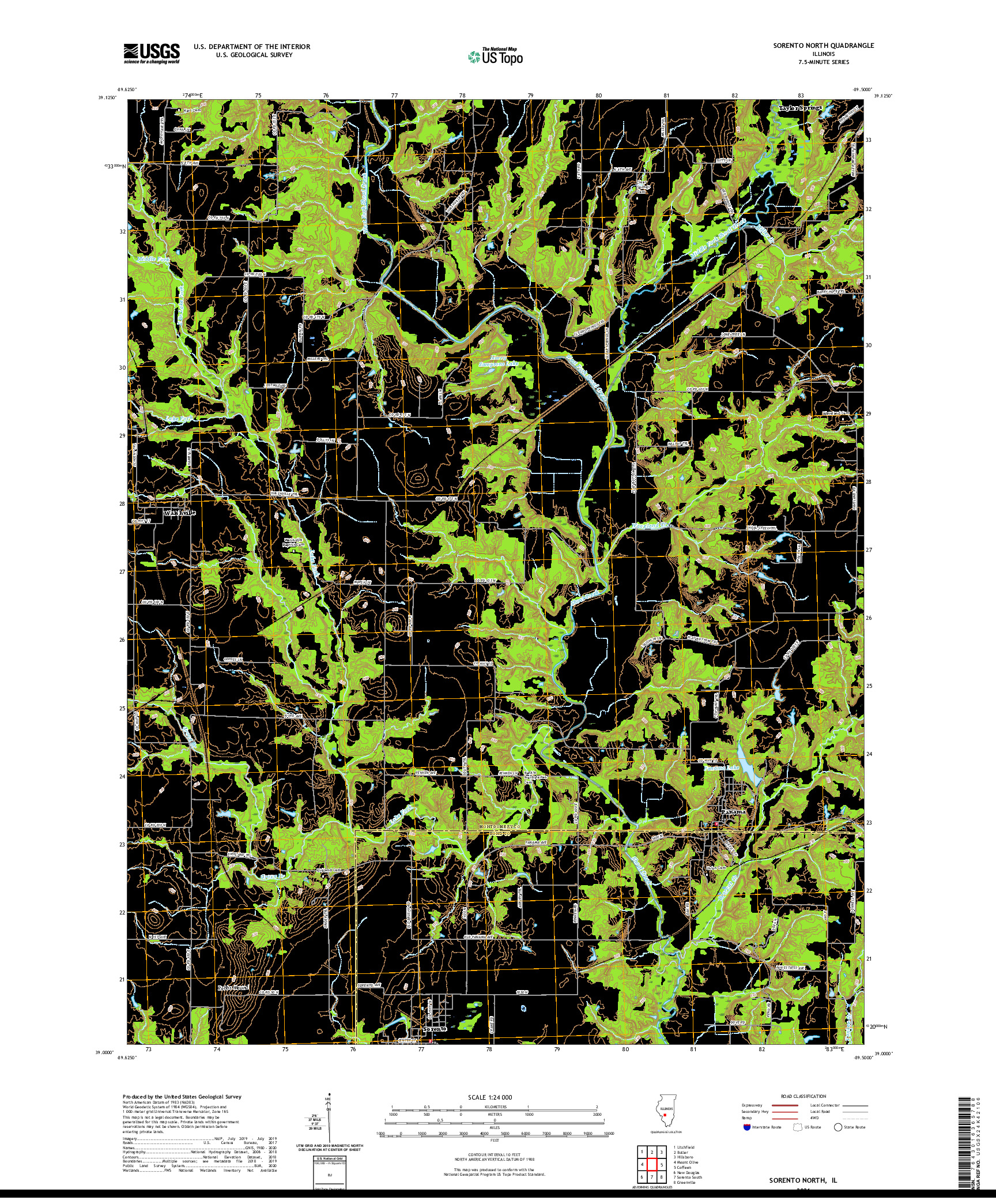 USGS US TOPO 7.5-MINUTE MAP FOR SORENTO NORTH, IL 2021
