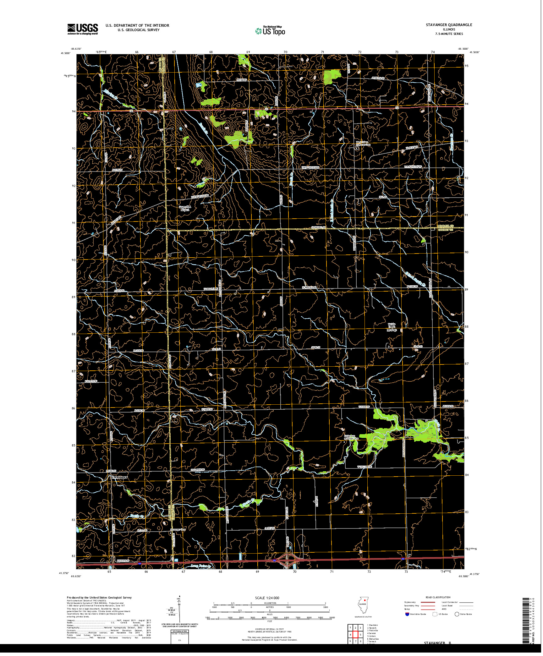 USGS US TOPO 7.5-MINUTE MAP FOR STAVANGER, IL 2021