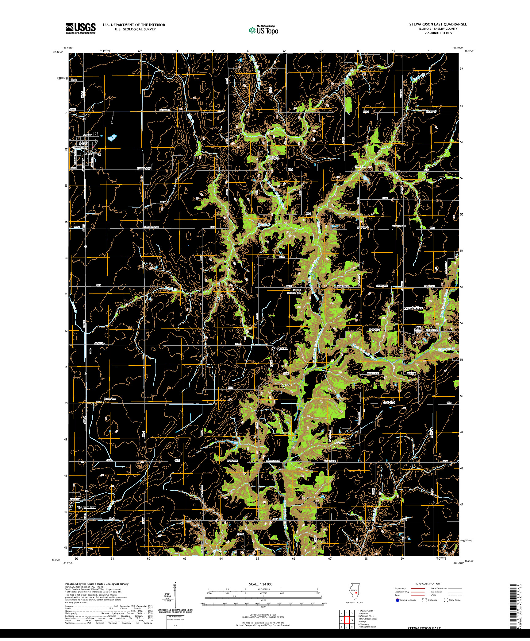 USGS US TOPO 7.5-MINUTE MAP FOR STEWARDSON EAST, IL 2021