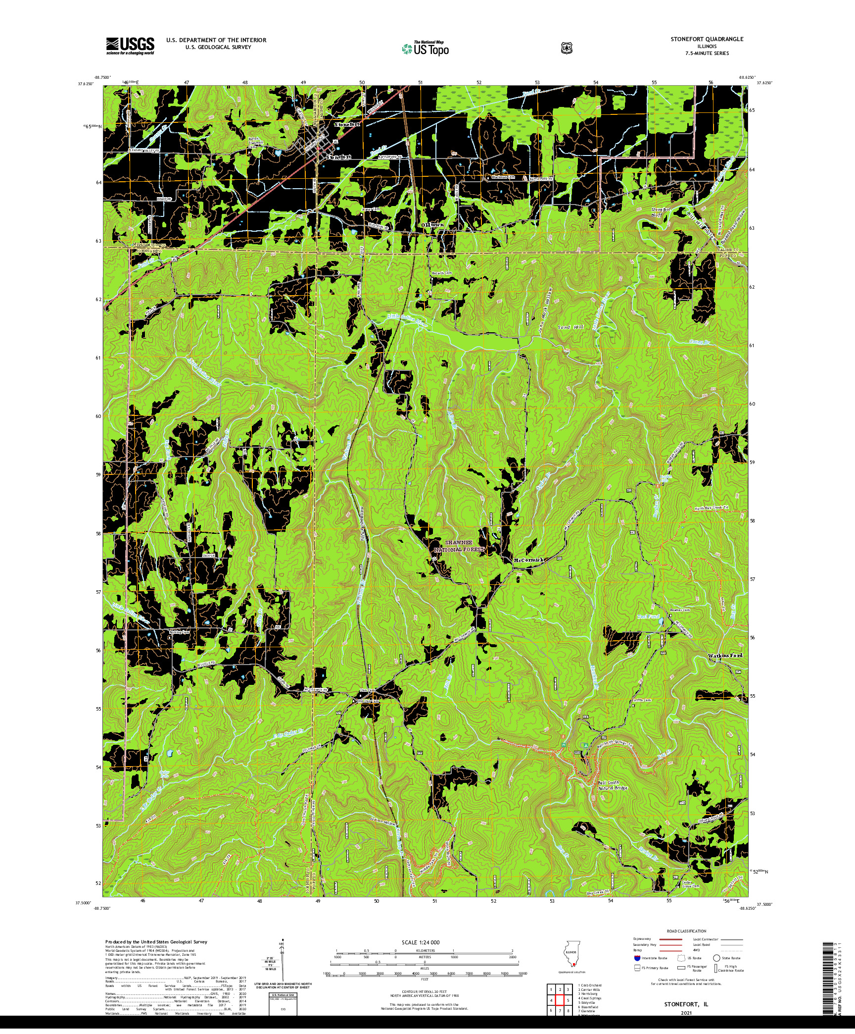 USGS US TOPO 7.5-MINUTE MAP FOR STONEFORT, IL 2021