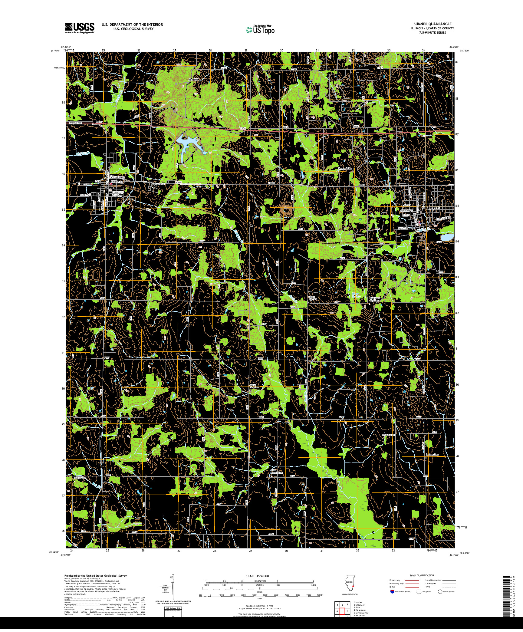 USGS US TOPO 7.5-MINUTE MAP FOR SUMNER, IL 2021