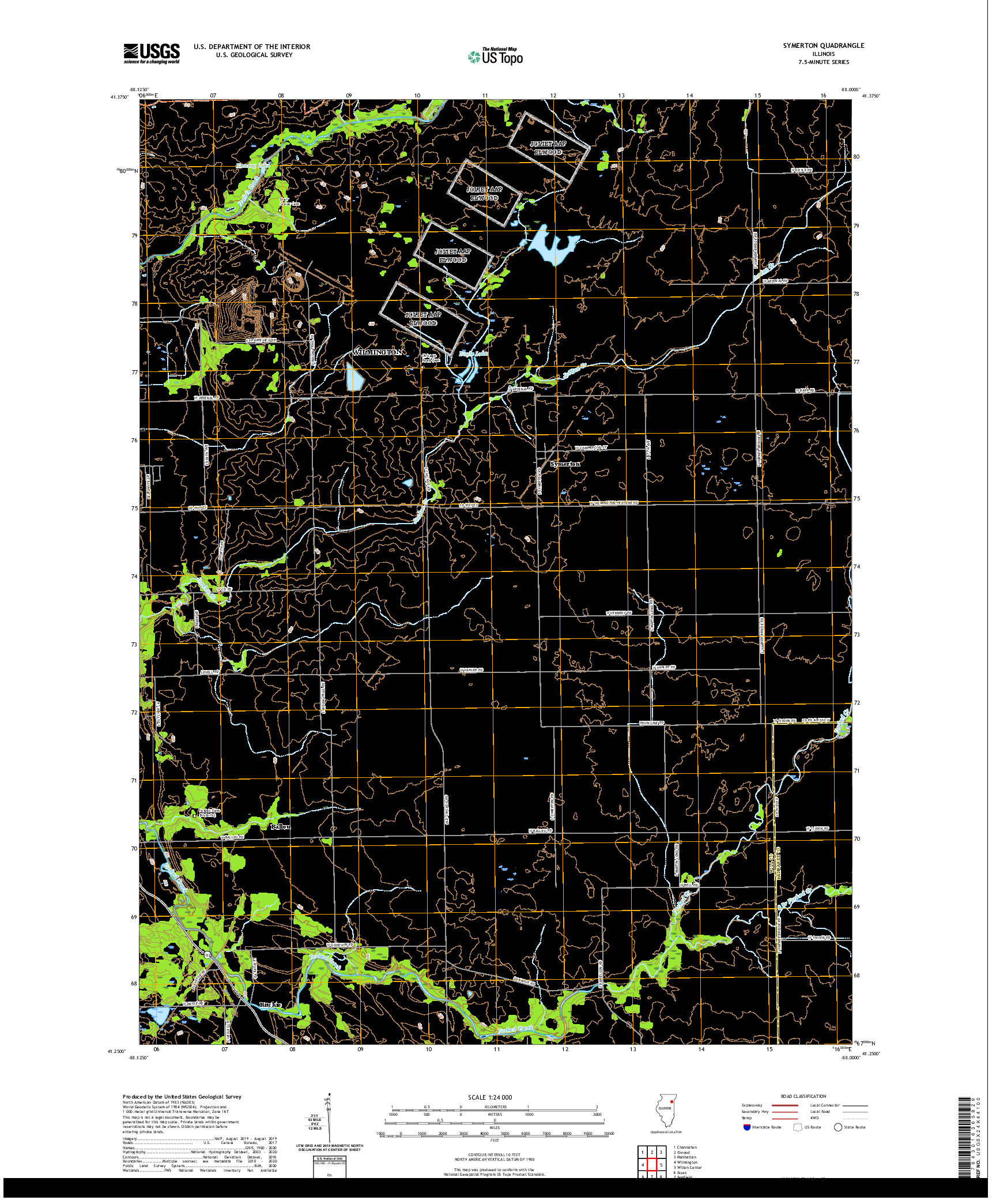 USGS US TOPO 7.5-MINUTE MAP FOR SYMERTON, IL 2021