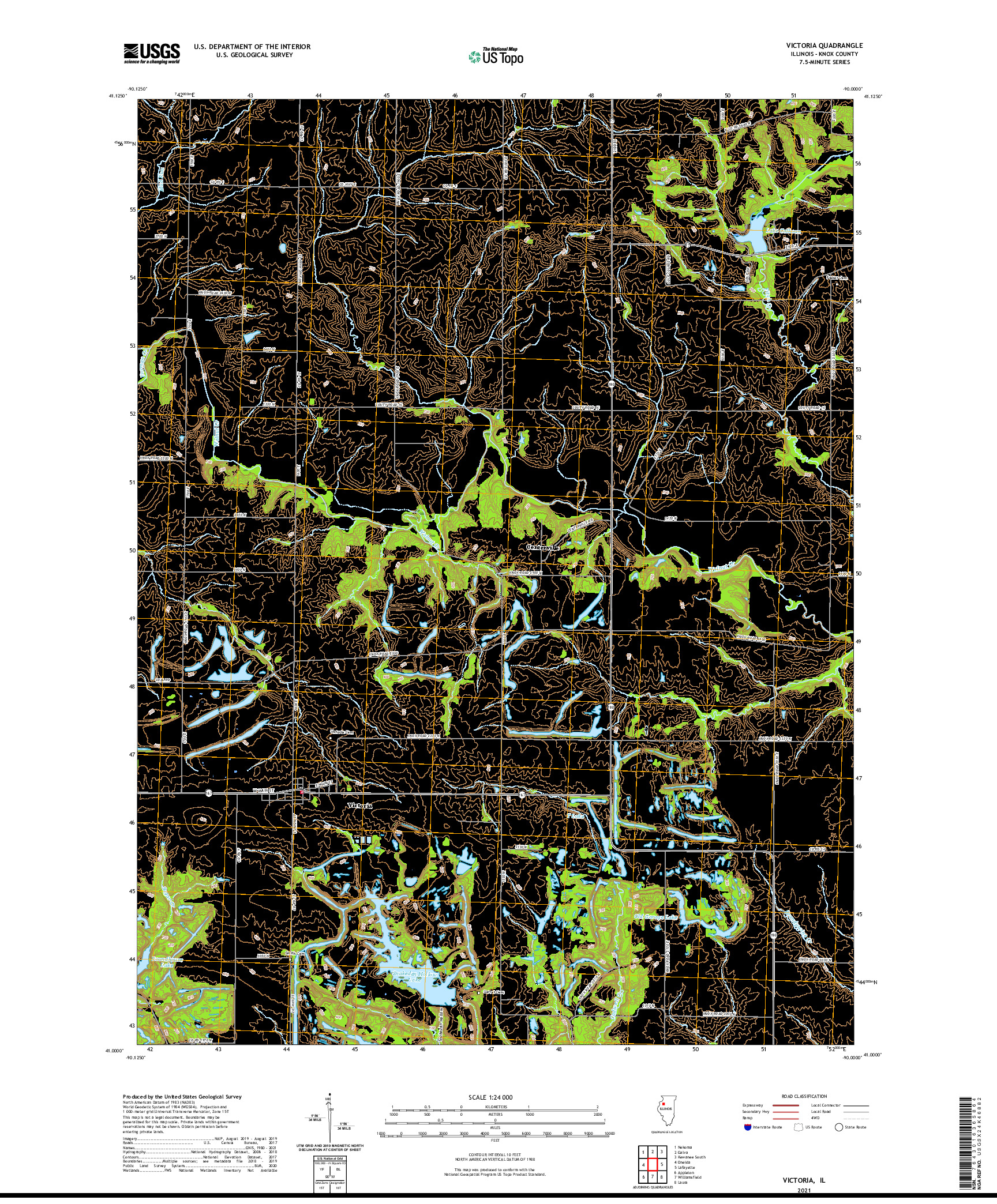USGS US TOPO 7.5-MINUTE MAP FOR VICTORIA, IL 2021