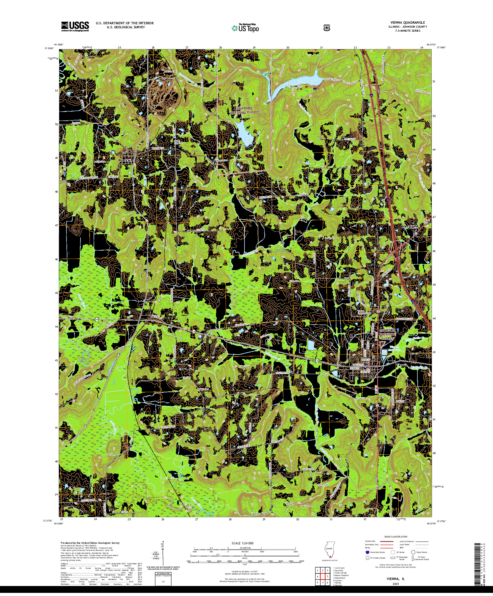 USGS US TOPO 7.5-MINUTE MAP FOR VIENNA, IL 2021