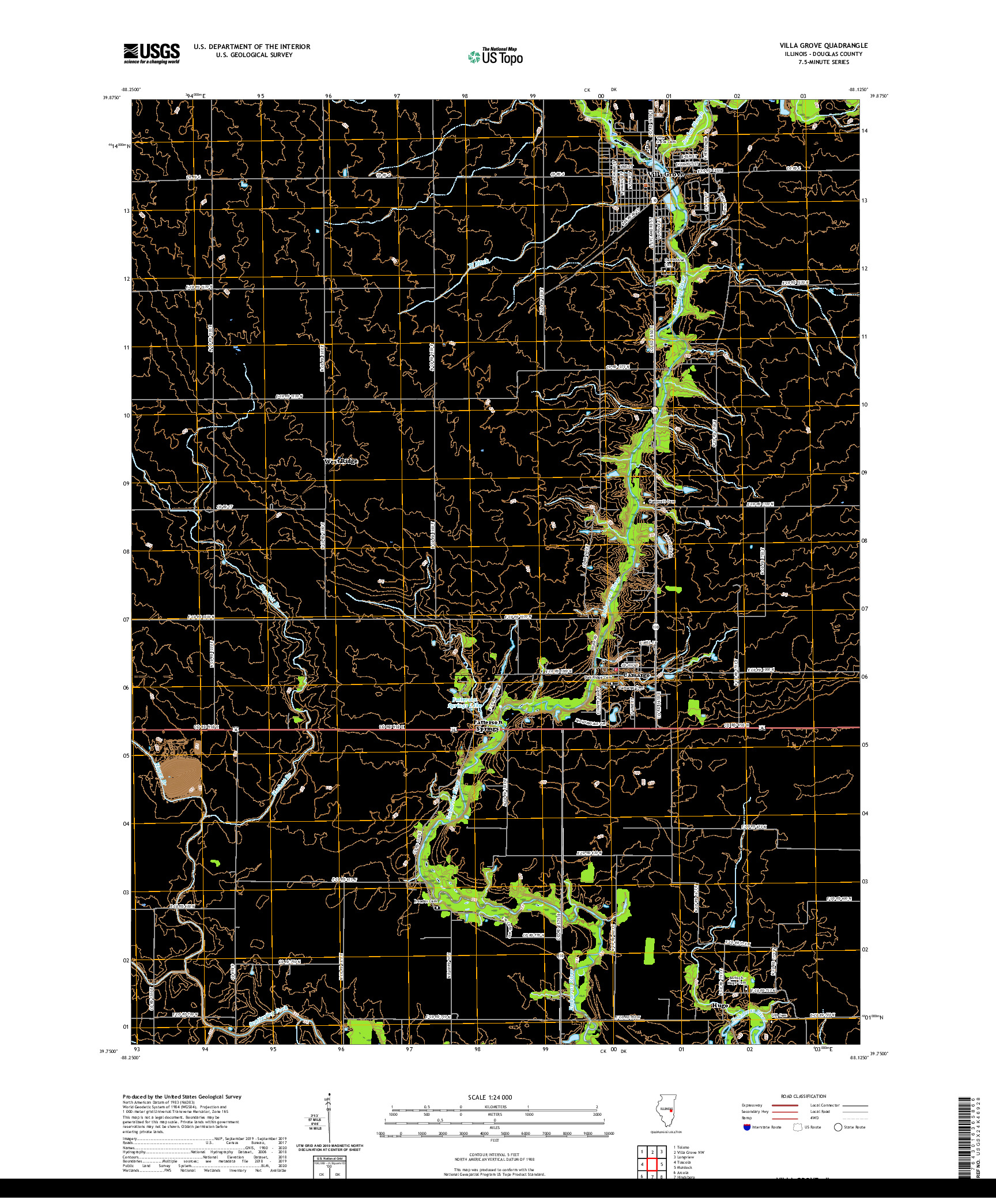 USGS US TOPO 7.5-MINUTE MAP FOR VILLA GROVE, IL 2021