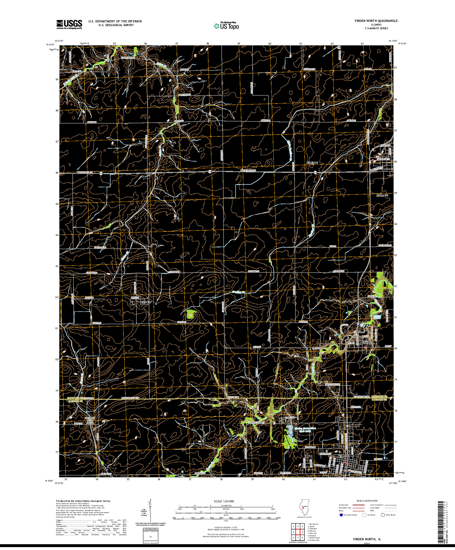 USGS US TOPO 7.5-MINUTE MAP FOR VIRDEN NORTH, IL 2021