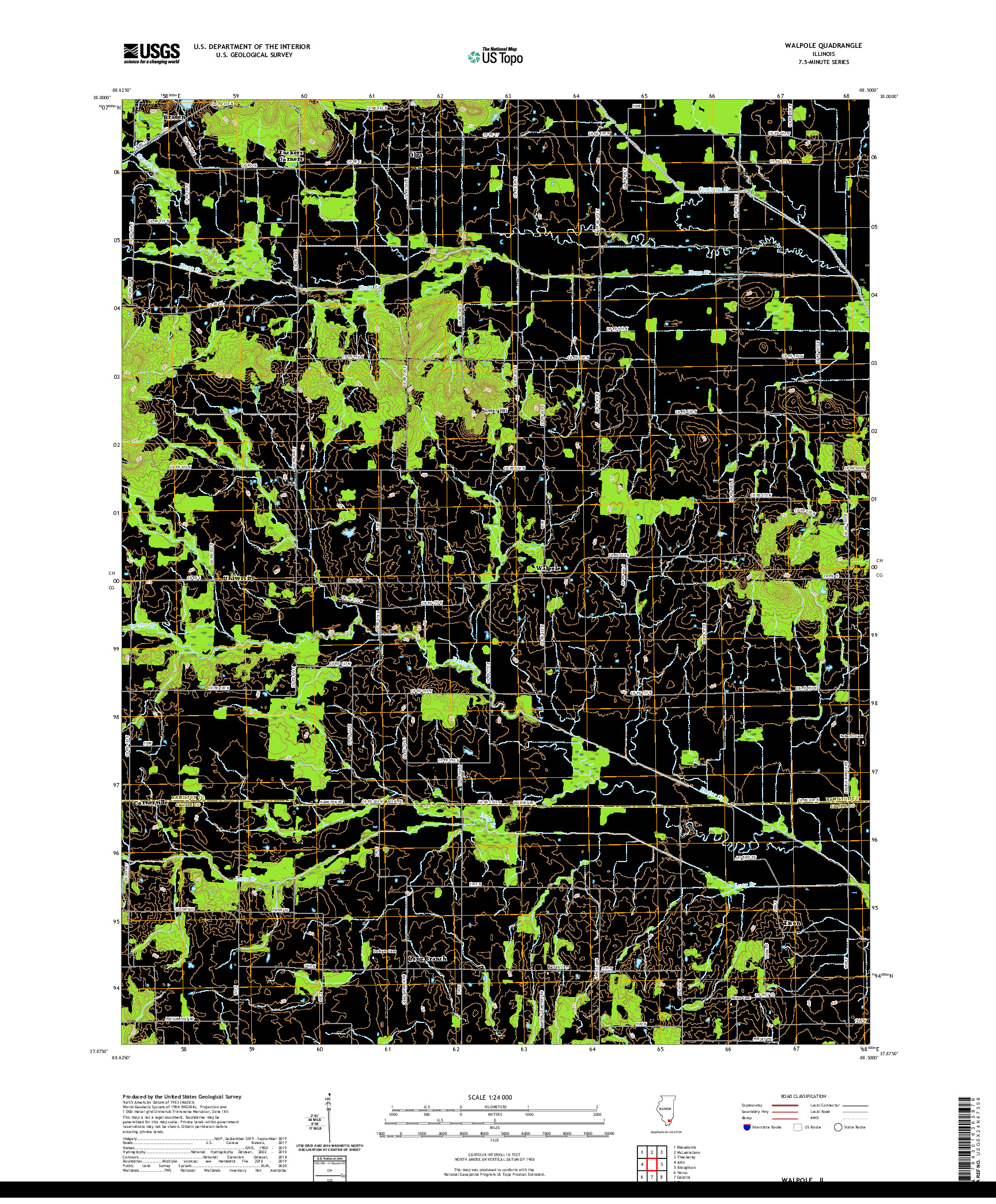 USGS US TOPO 7.5-MINUTE MAP FOR WALPOLE, IL 2021