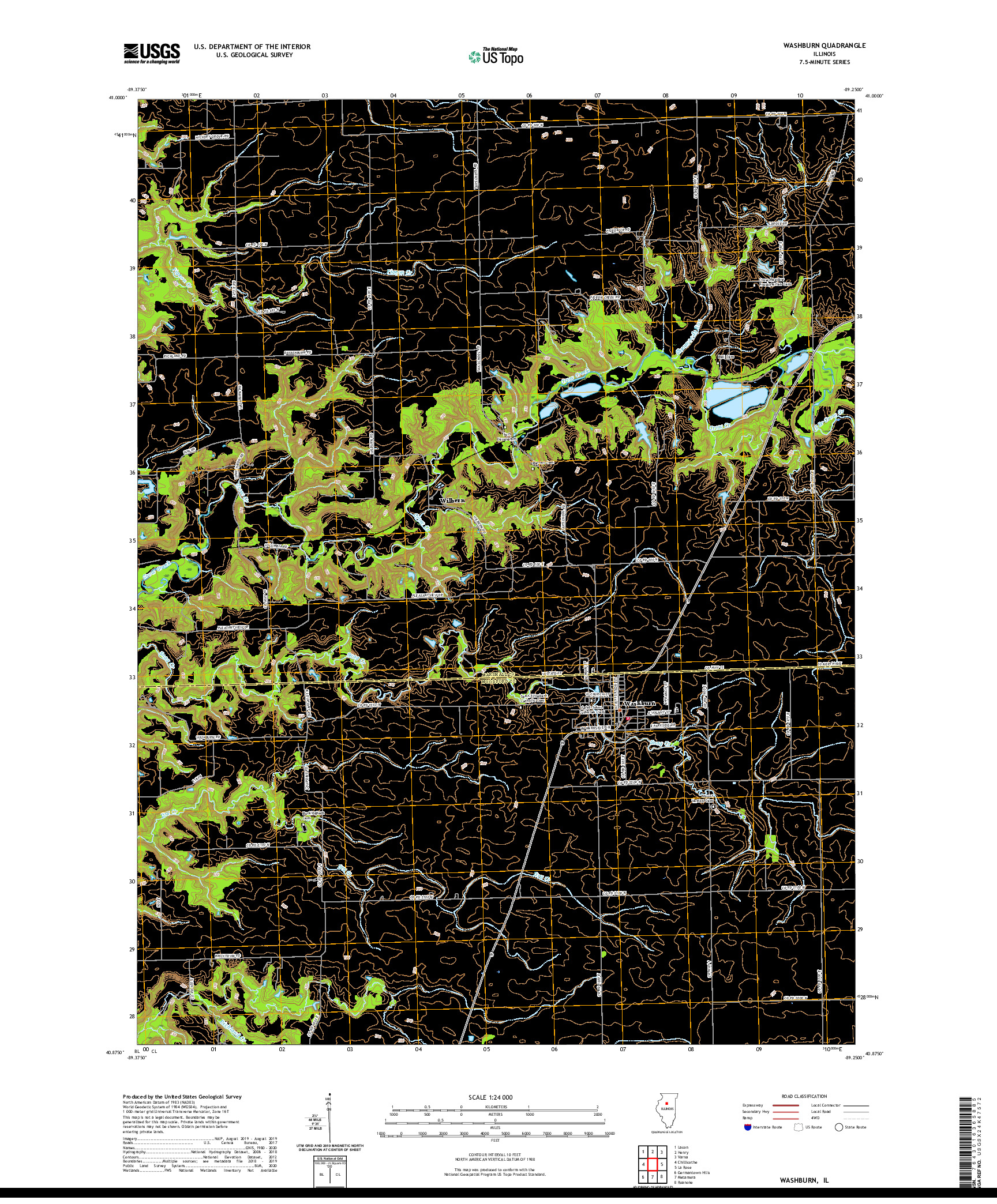 USGS US TOPO 7.5-MINUTE MAP FOR WASHBURN, IL 2021
