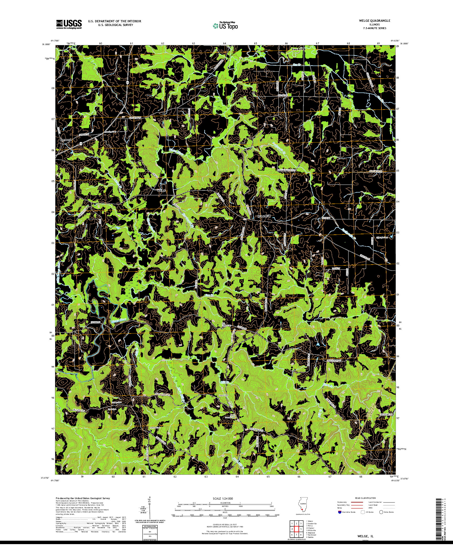 USGS US TOPO 7.5-MINUTE MAP FOR WELGE, IL 2021