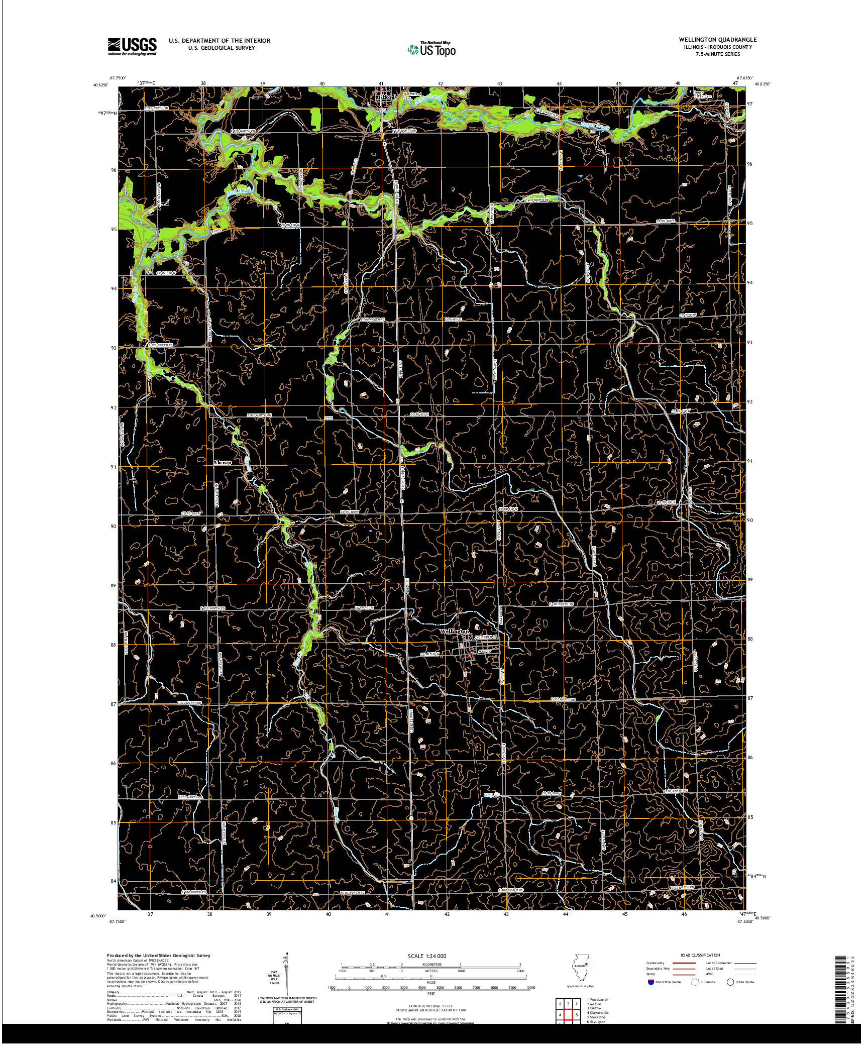 USGS US TOPO 7.5-MINUTE MAP FOR WELLINGTON, IL 2021
