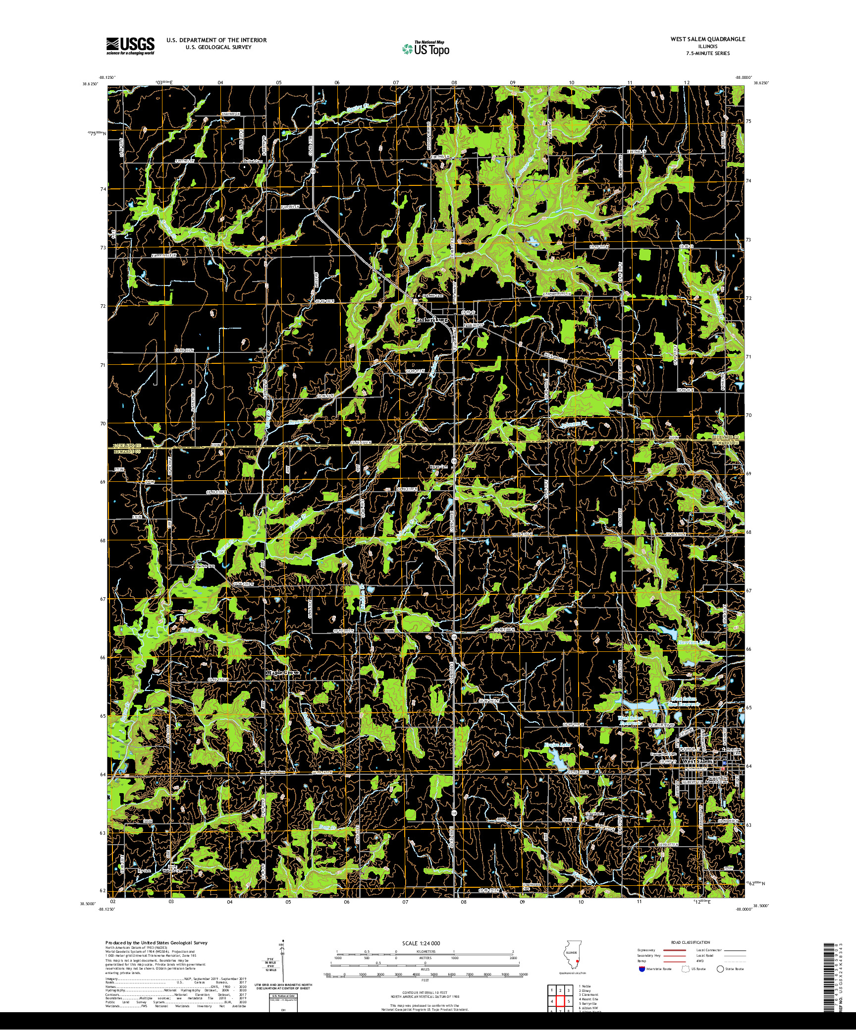 USGS US TOPO 7.5-MINUTE MAP FOR WEST SALEM, IL 2021